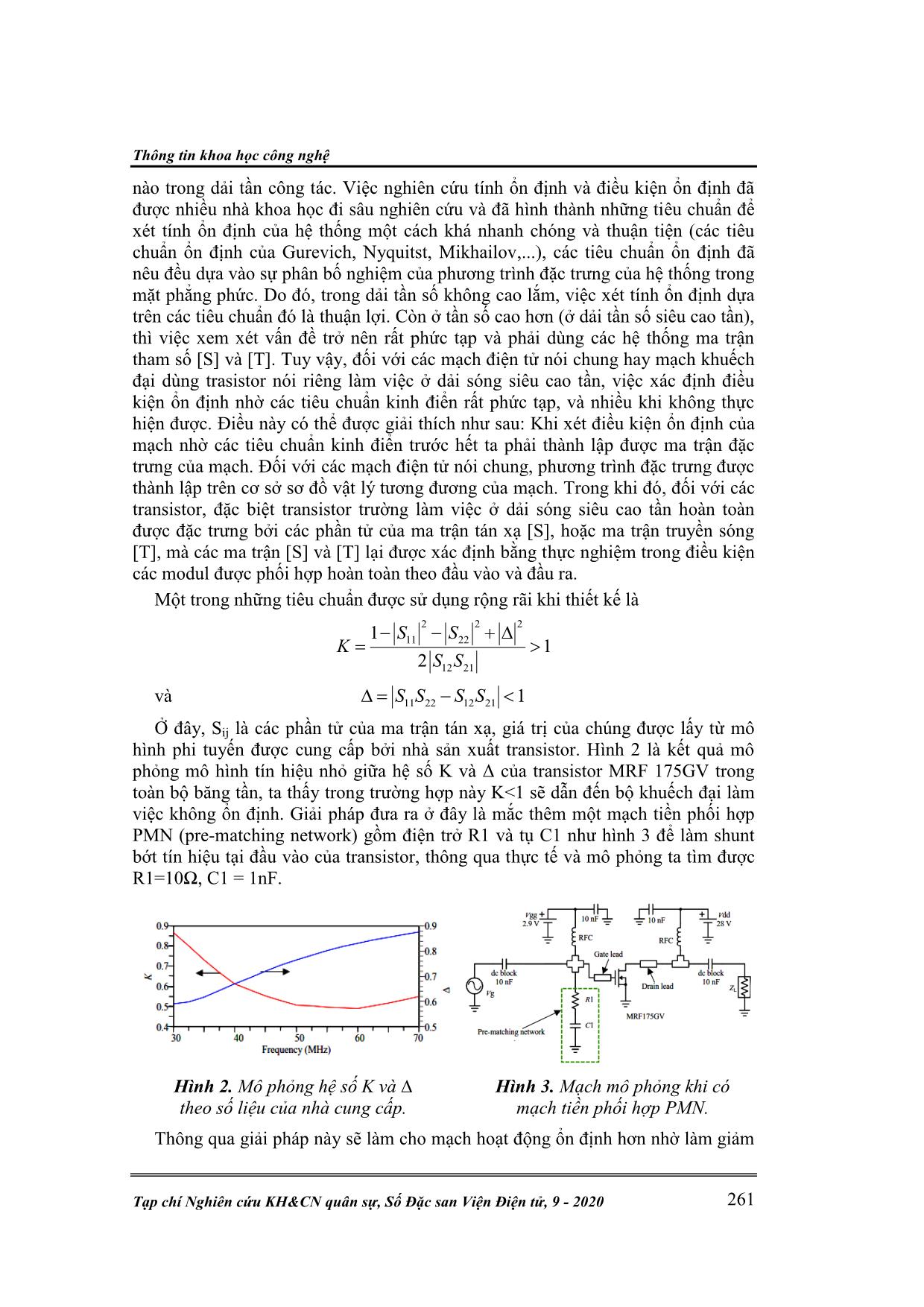 Một số giải pháp thiết kế, mô phỏng đặc tuyến của bộ khuếch đại công suất cao tần dải rộng 25W trang 3