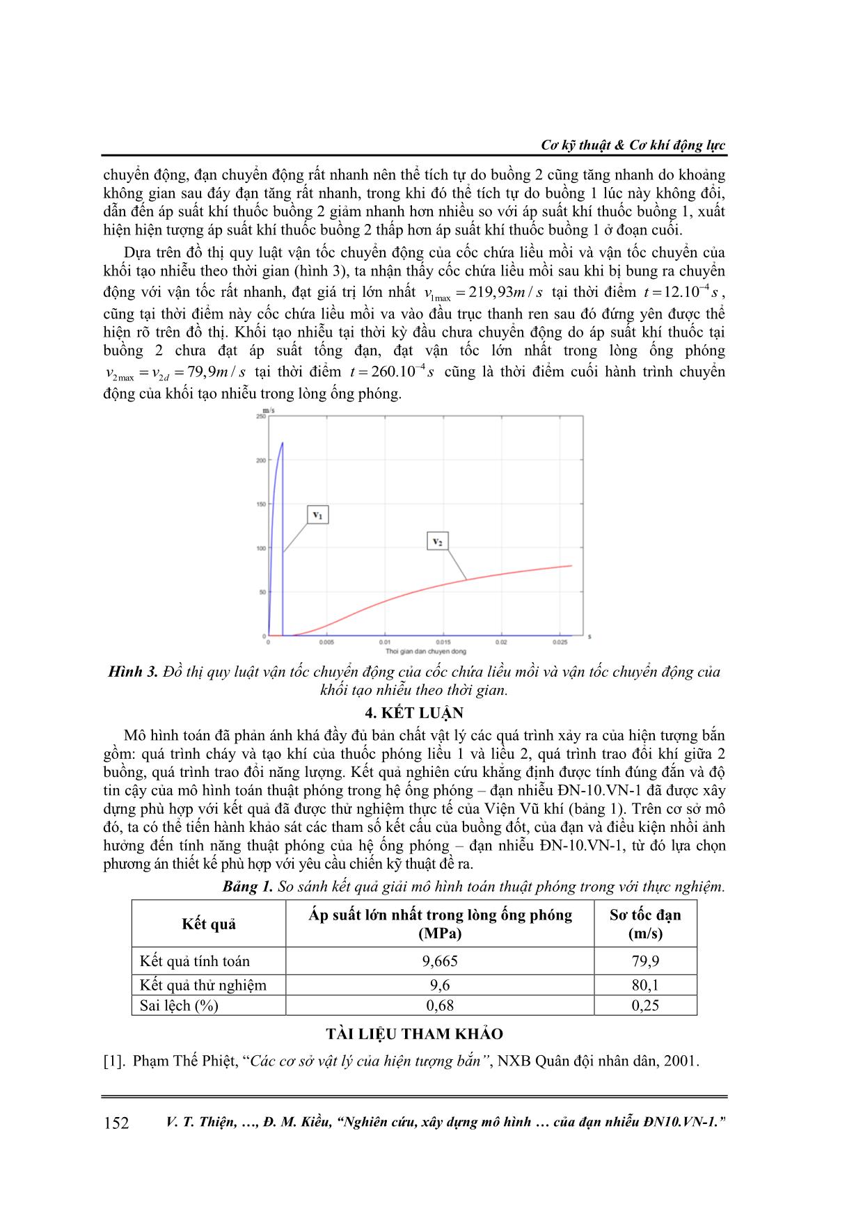 Nghiên cứu, xây dựng mô hình bài toán thuật phóng trong của đạn nhiễu ĐN10.VN-1 trang 7