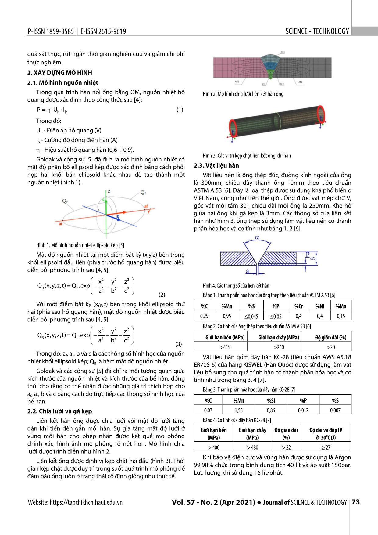 Phân tích sự chuyển pha và trường nhiệt khi hàn nối ống thép các bon bằng quá trình orbital - mag trang 2