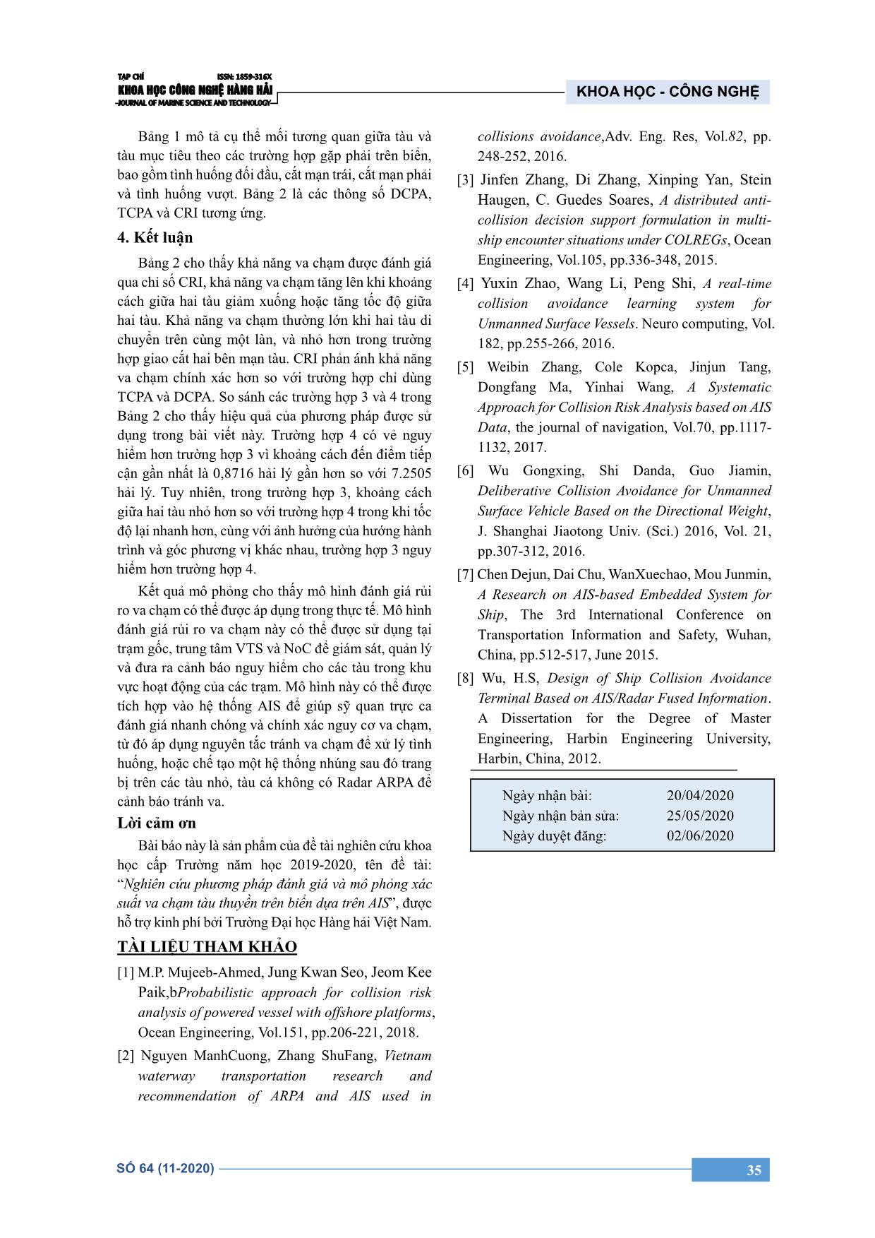 Phương pháp đánh giá khả năng va chạm tàu thuyền dựa trên hệ thống tự động nhận dạng tàu thủy trang 5