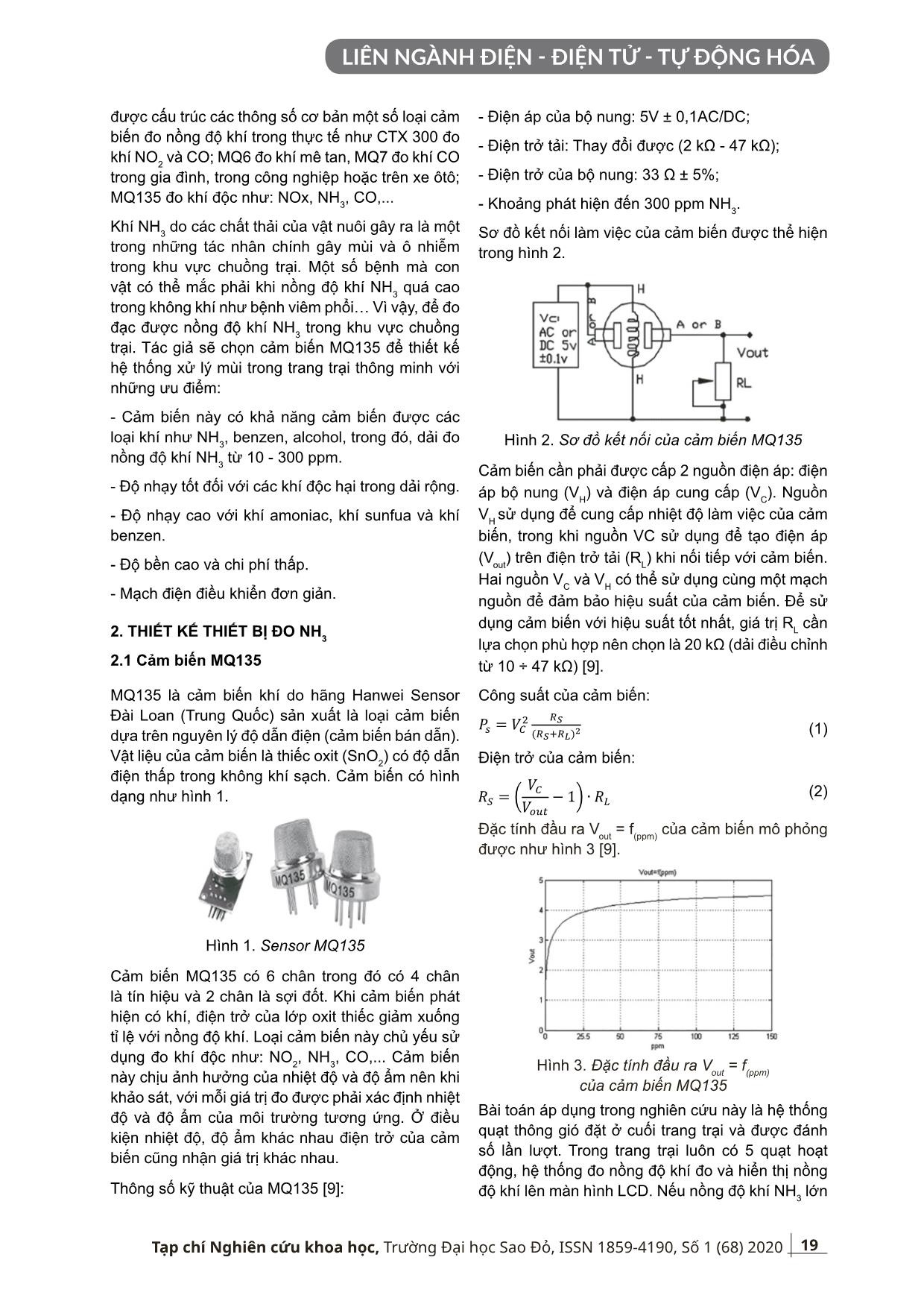 Thiết kế thiết bị đo nồng độ NH3 cho các trang trại chăn nuôi sử dụng vi điều khiển AVR trang 2