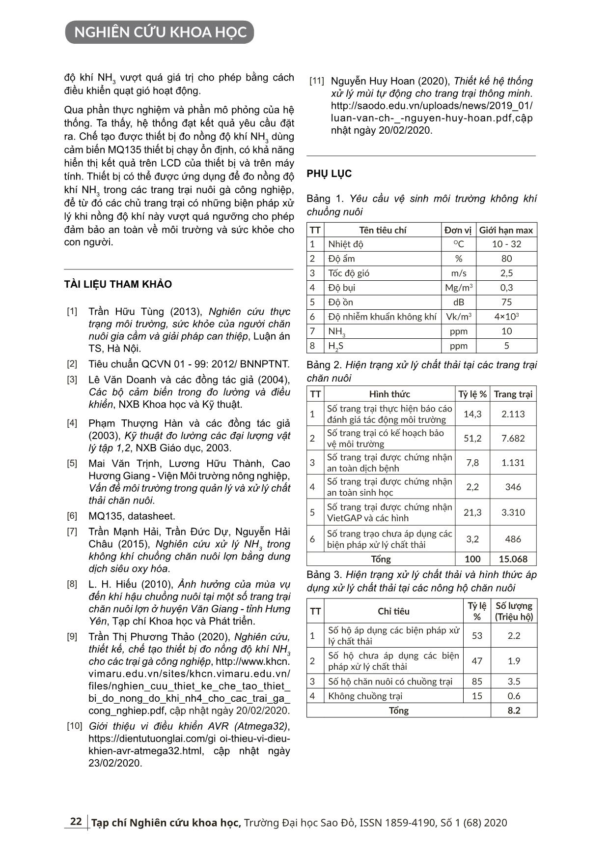 Thiết kế thiết bị đo nồng độ NH3 cho các trang trại chăn nuôi sử dụng vi điều khiển AVR trang 5