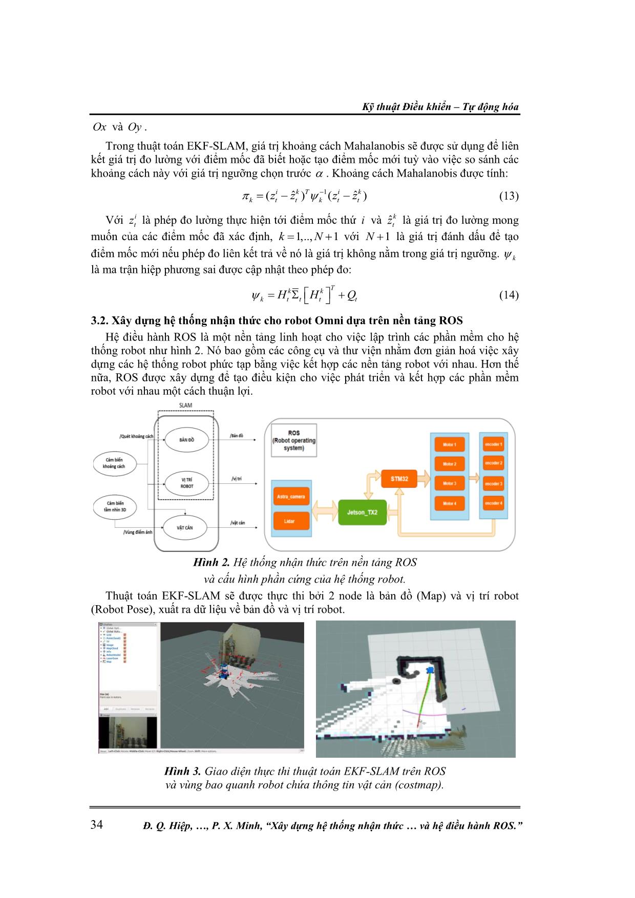 Xây dựng hệ thống nhận thức môi trường cho robot tự hành omni bốn bánh dựa trên thuật toán ekf-slam và hệ điều hành ros trang 5