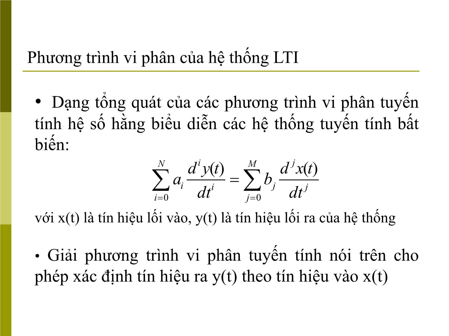 Bài giảng Tín hiệu và hệ thống - Chương 2, Phần 1: Phân tích hệ thống trong miền thời gian - Đinh Thị Mai trang 5