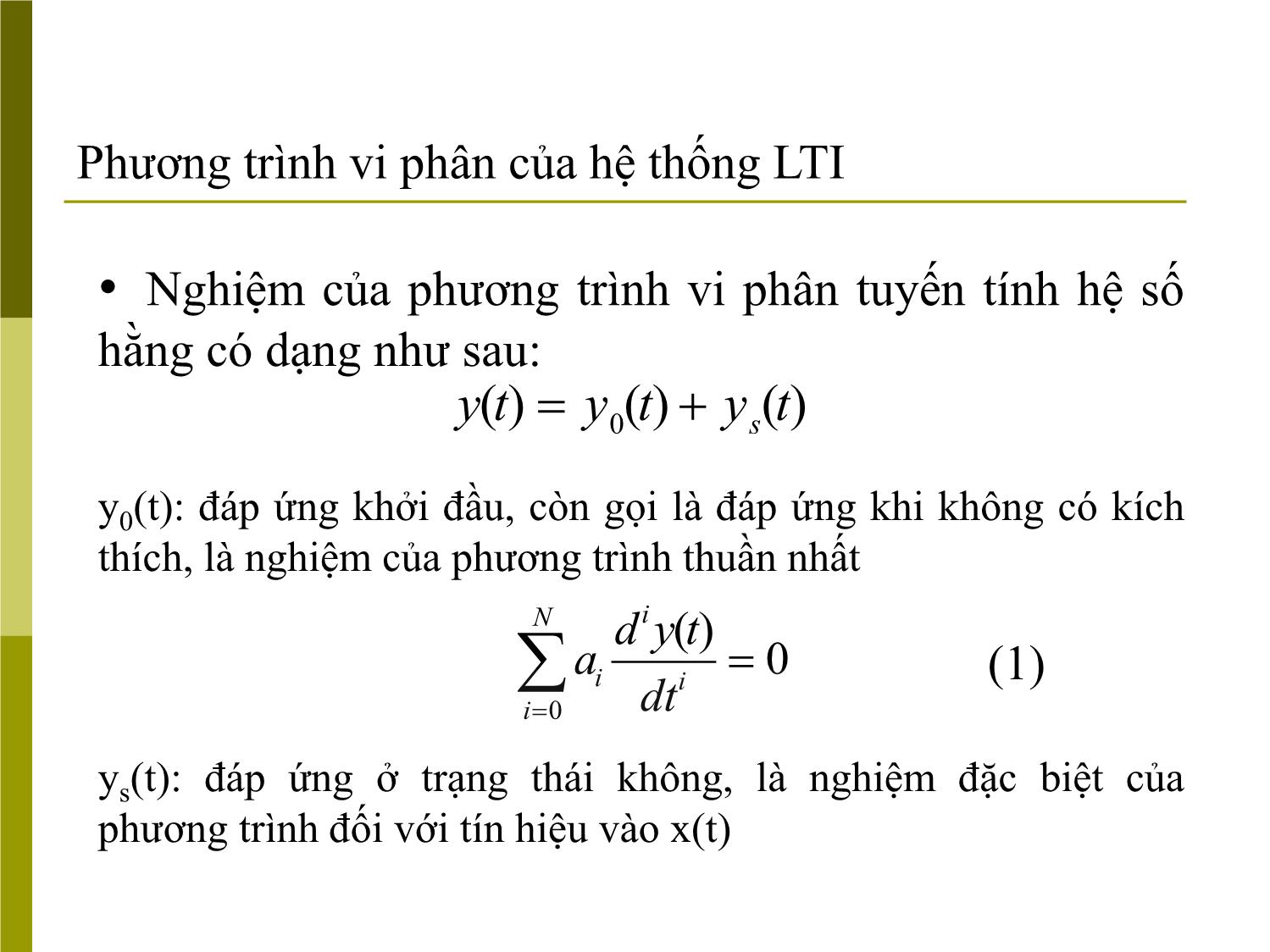 Bài giảng Tín hiệu và hệ thống - Chương 2, Phần 1: Phân tích hệ thống trong miền thời gian - Đinh Thị Mai trang 6