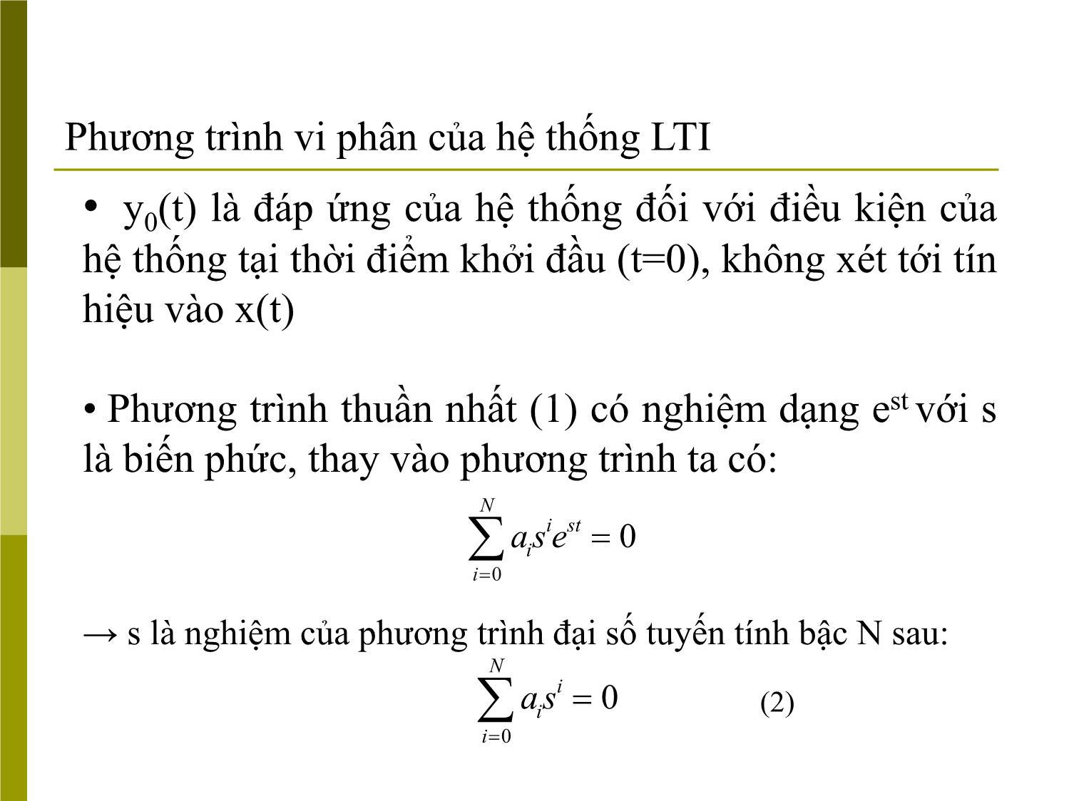 Bài giảng Tín hiệu và hệ thống - Chương 2, Phần 1: Phân tích hệ thống trong miền thời gian - Đinh Thị Mai trang 7