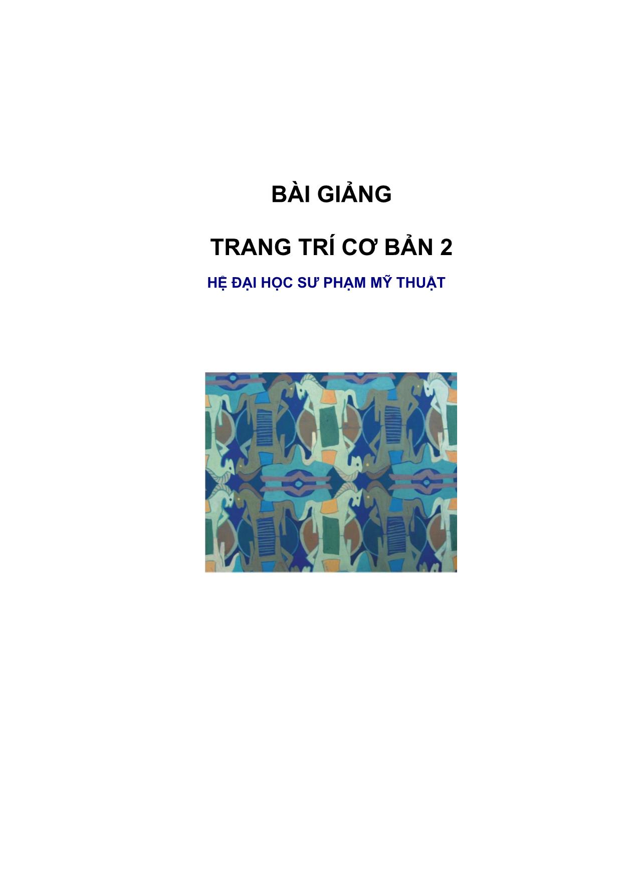 Giáo trình Trang trí cơ bản (Phần 2) trang 1