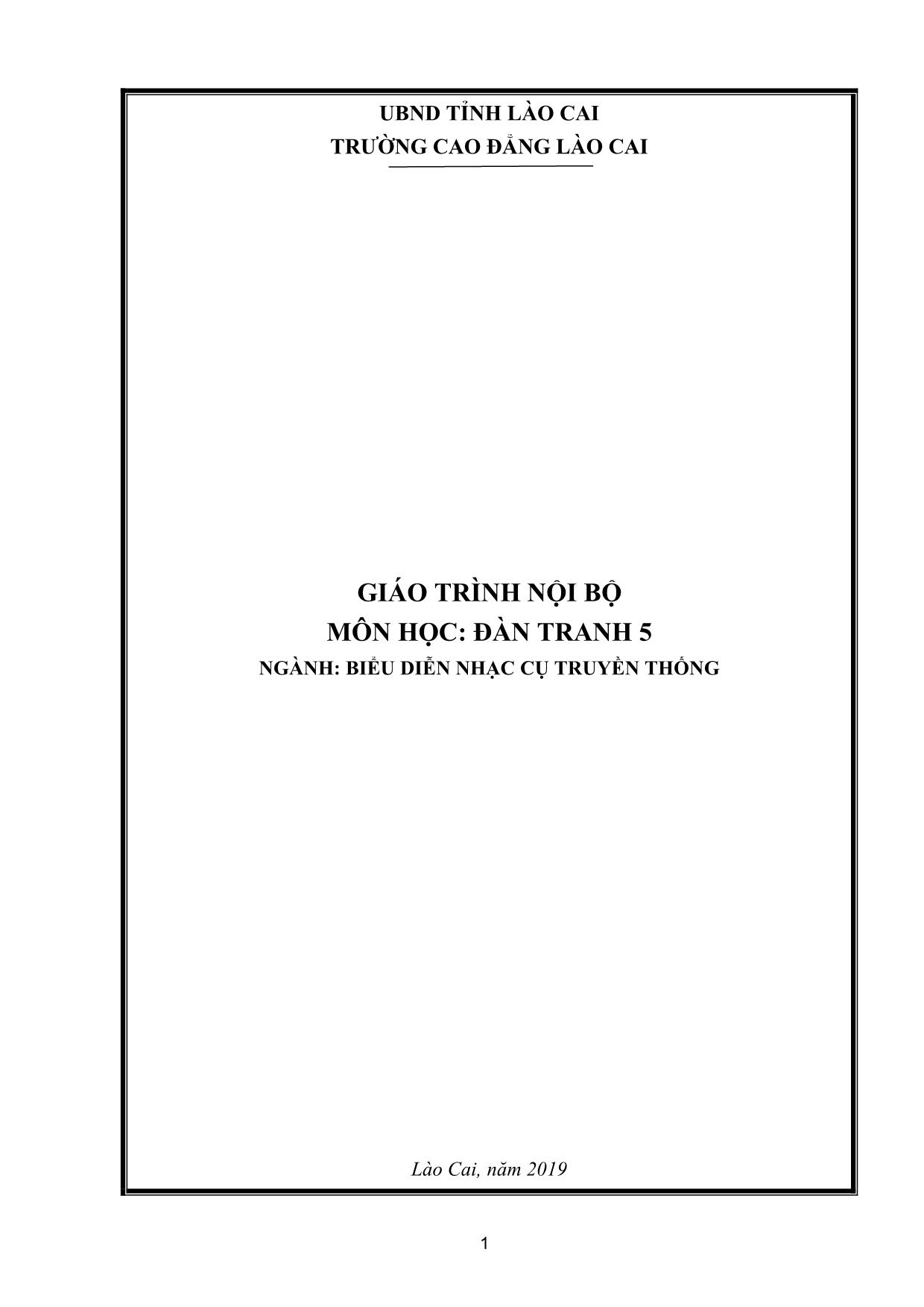 Giáo trình Biểu diễn nhạc cụ truyền thống - Đàn tranh 5 trang 1