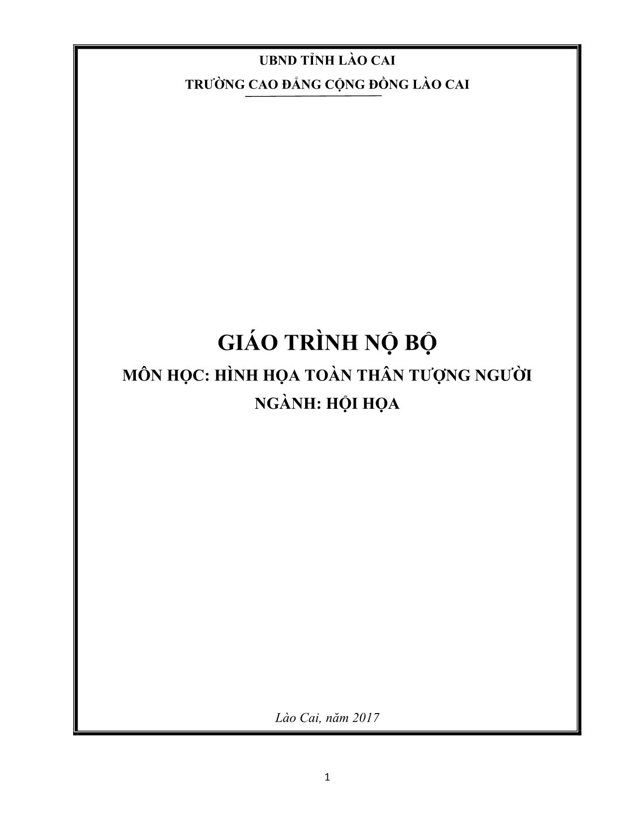 Giáo trình Hội họa - Hình họa toàn thân tượng người trang 1