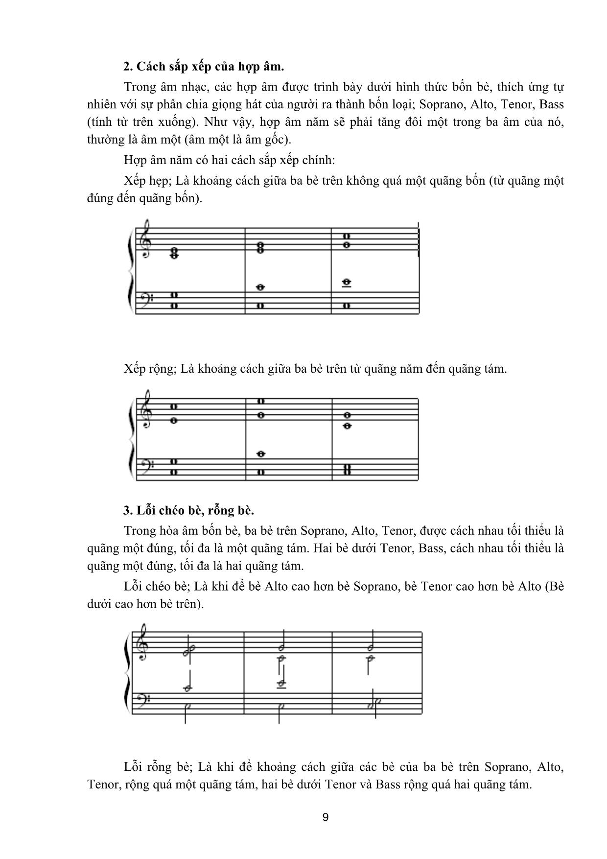 Giáo trình Thanh nhạc, organ, biểu diễn nhạc cụ truyền thống - Hòa thanh trang 9