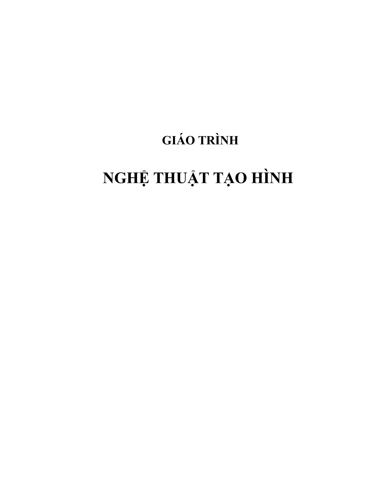 Giáo trình Nghệ thuật tạo hình (Phần 1) trang 1