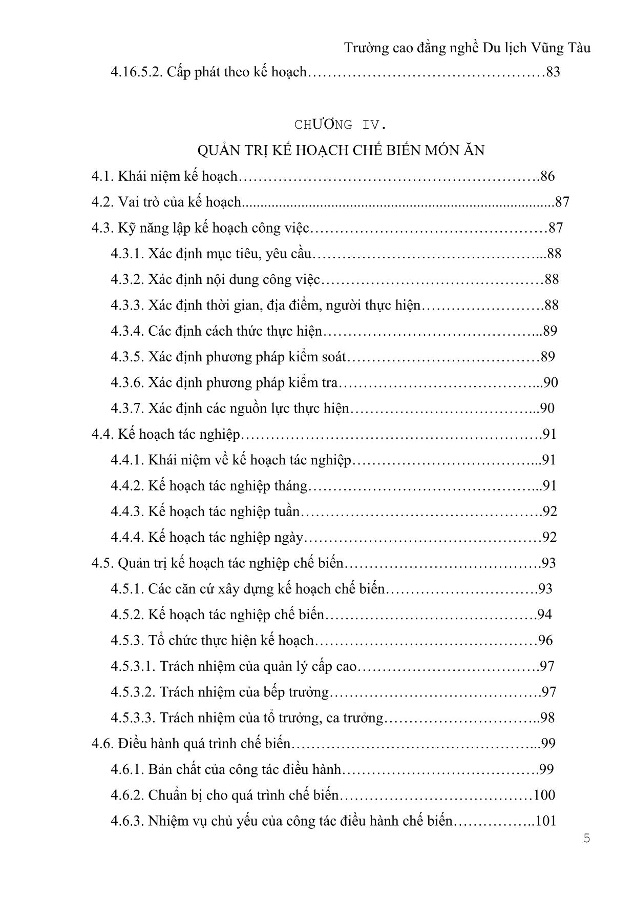 Giáo trình Quản trị tác nghiệp bộ phận chế biến món ăn trang 5