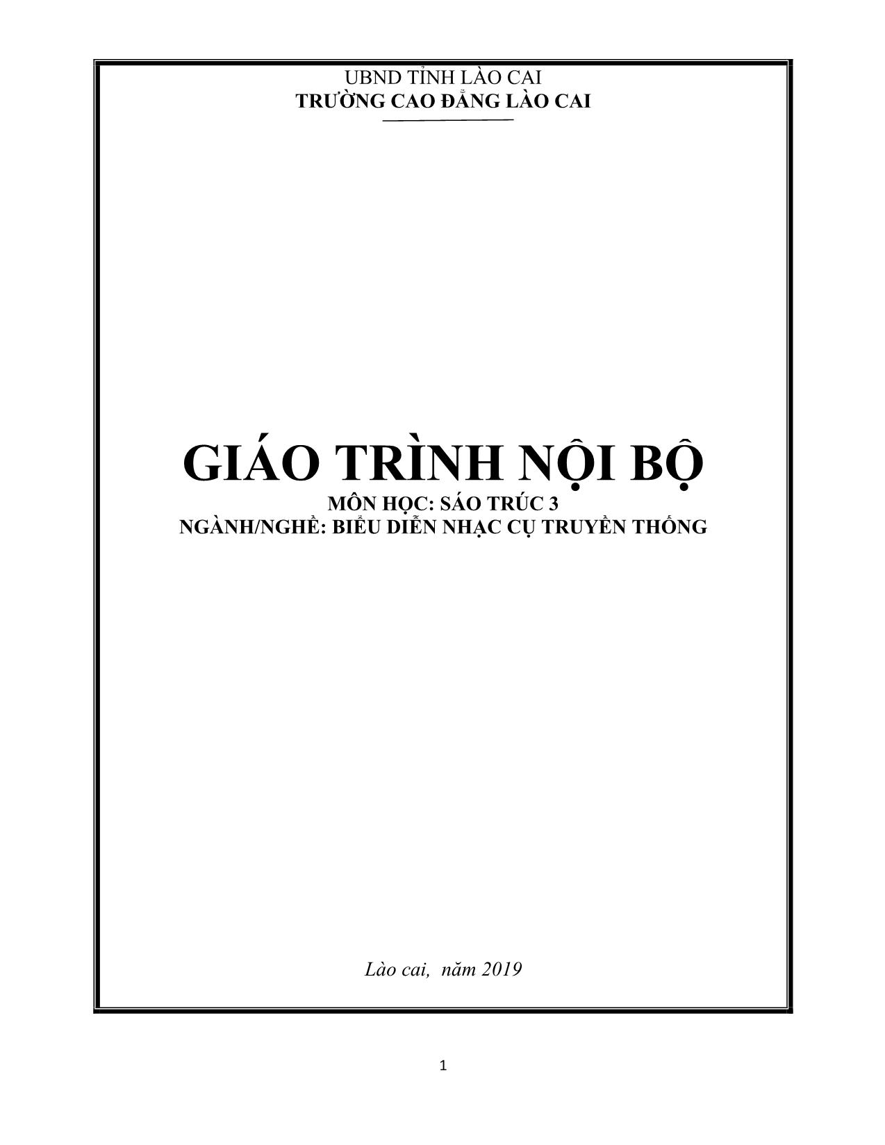 Giáo trình Biểu diễn nhạc cụ truyền thống - Sáo trúc 3 trang 1