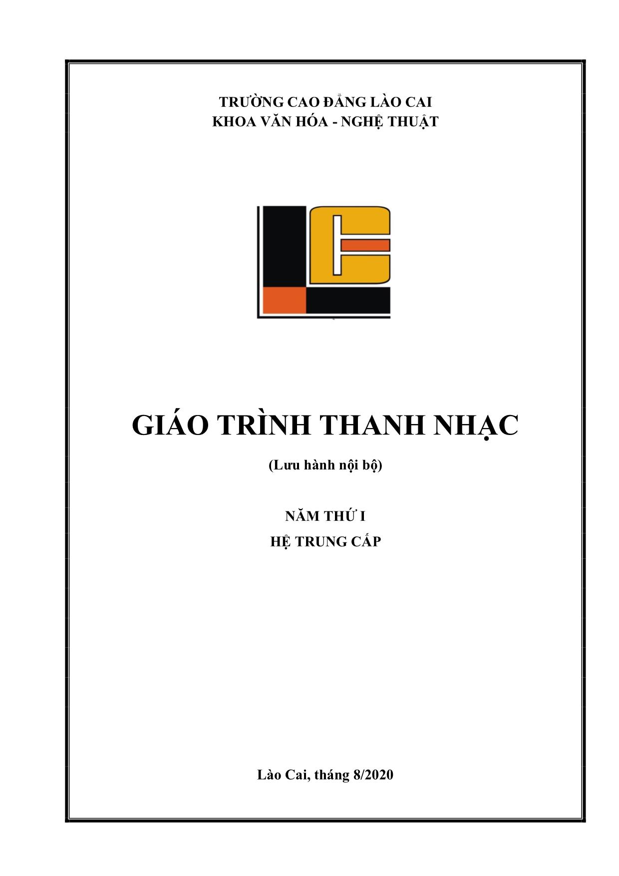 Giáo trình Thanh nhạc trang 1