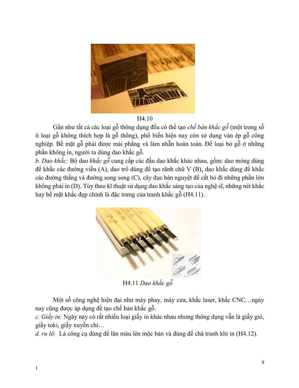 Giáo trình Hội họa - Vẽ bố cục chất liệu khắc gỗ trang 9