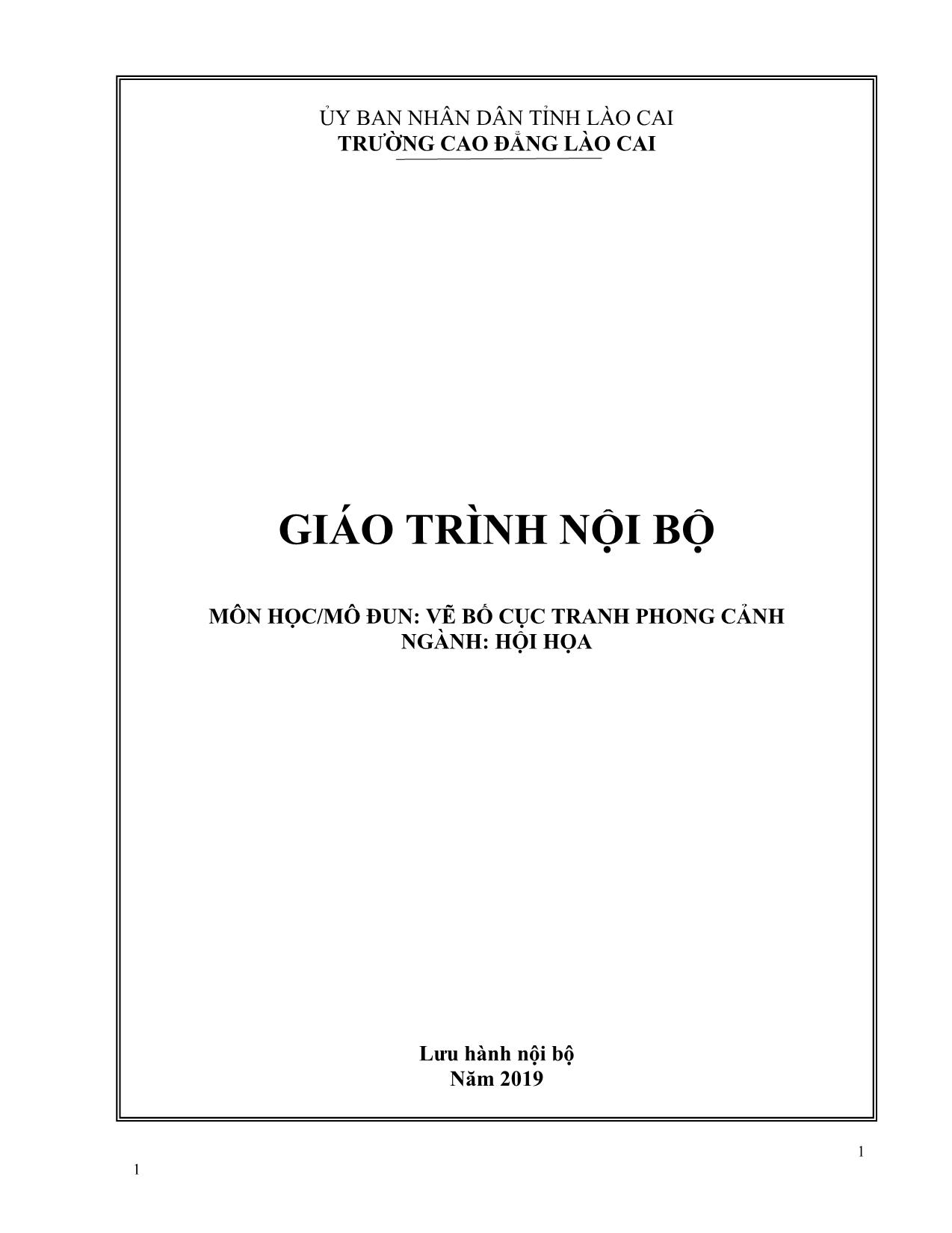 Giáo trình Hội họa - Vẽ bố cục tranh phong cảnh trang 1