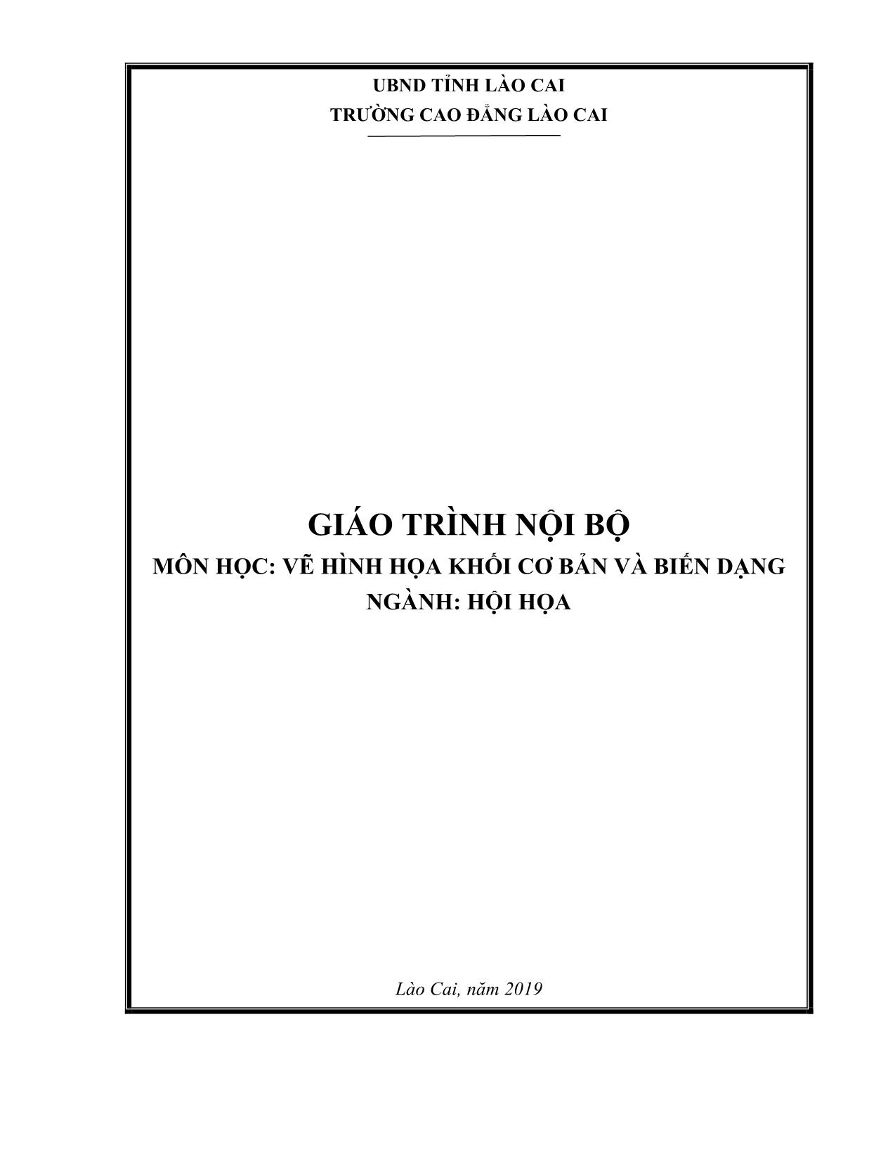 Giáo trình Hội họa - Vẽ hình họa khối cơ bản và biến dạng trang 1