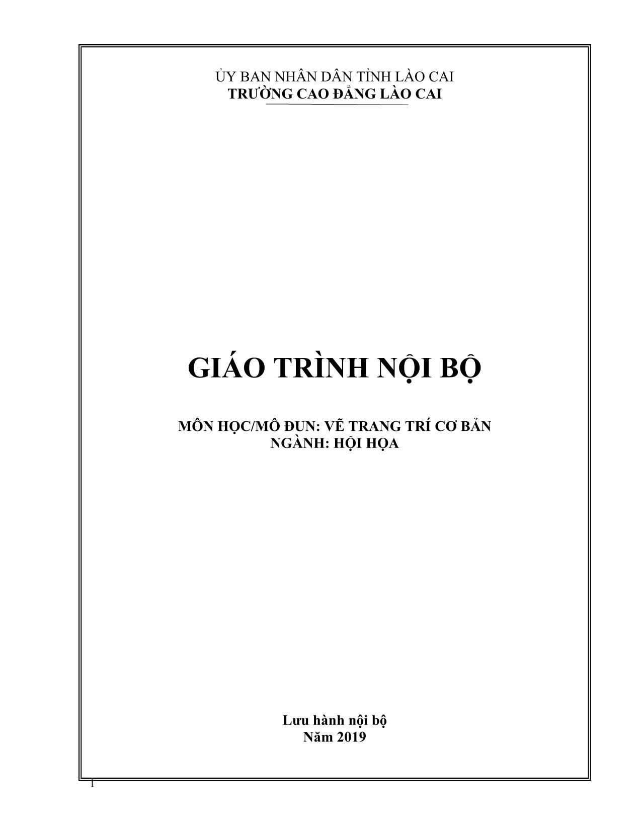 Giáo trình Hội họa - Vẽ trang trí cơ bản trang 1