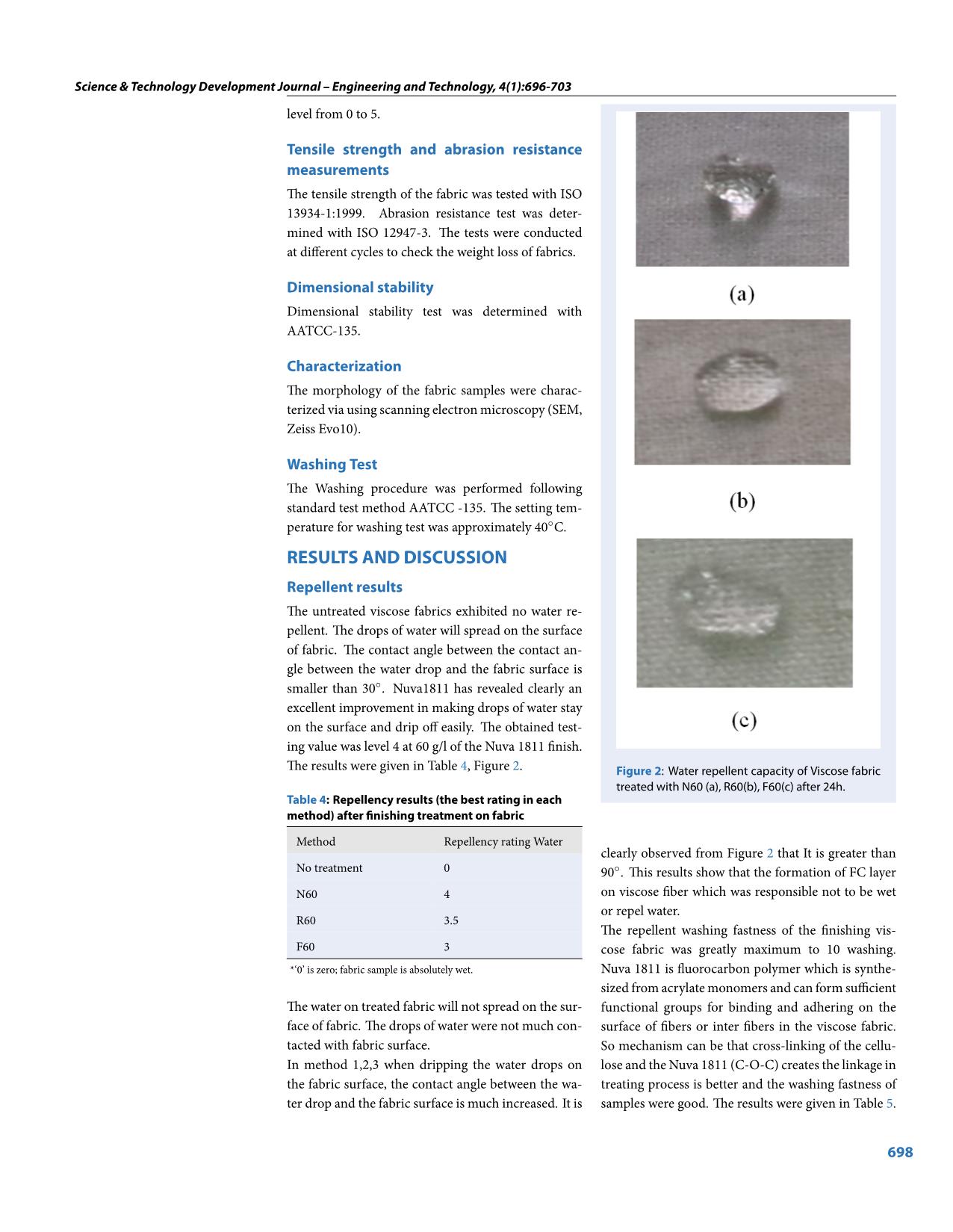 Improving properties of Viscose fabric by water repellent finish trang 3