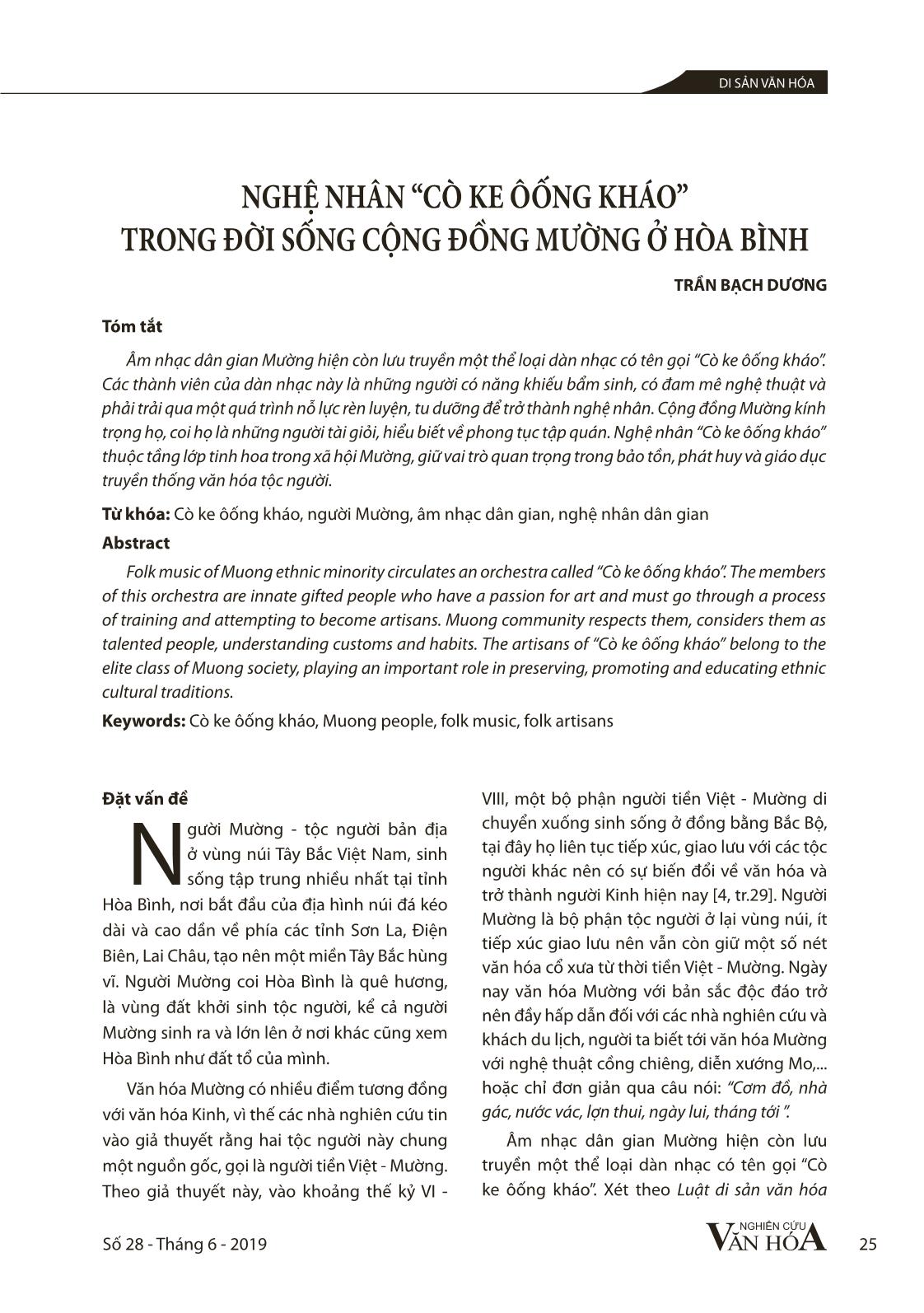 Nghệ nhân “Cò ke ôống kháo” trong đời sống cộng đồng Mường ở Hòa Bình trang 1