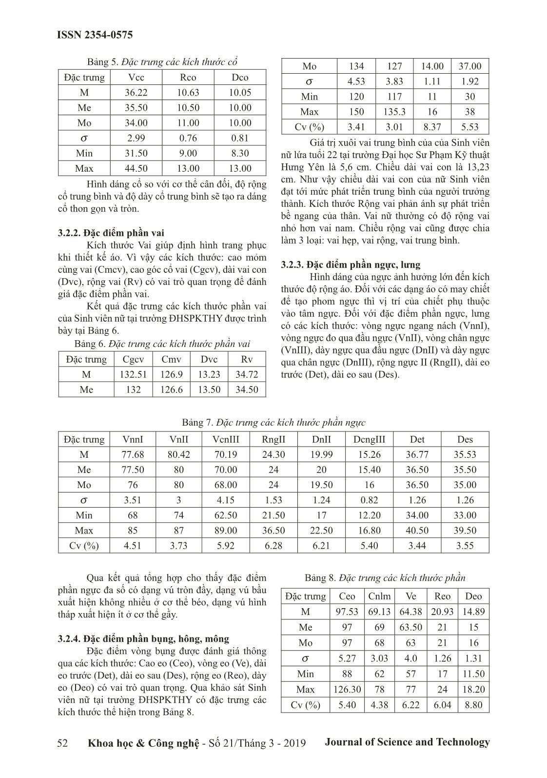 Nghiên cứu phân loại đặc điểm cơ thể nữ sinh viên lứa tuổi 22 tại trường Đại học Sư phạm kỹ thuật Hưng Yên trang 5