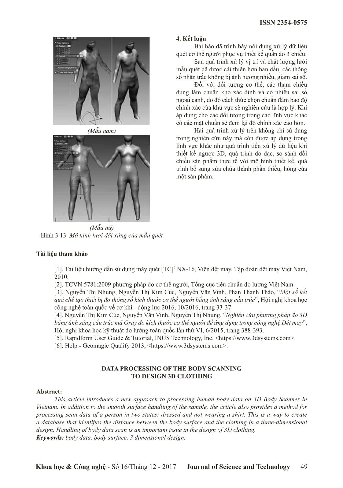 Xử lý dữ liệu quét mẫu cơ thể người phục vụ thiết kế quân áo 3 chiều trang 7