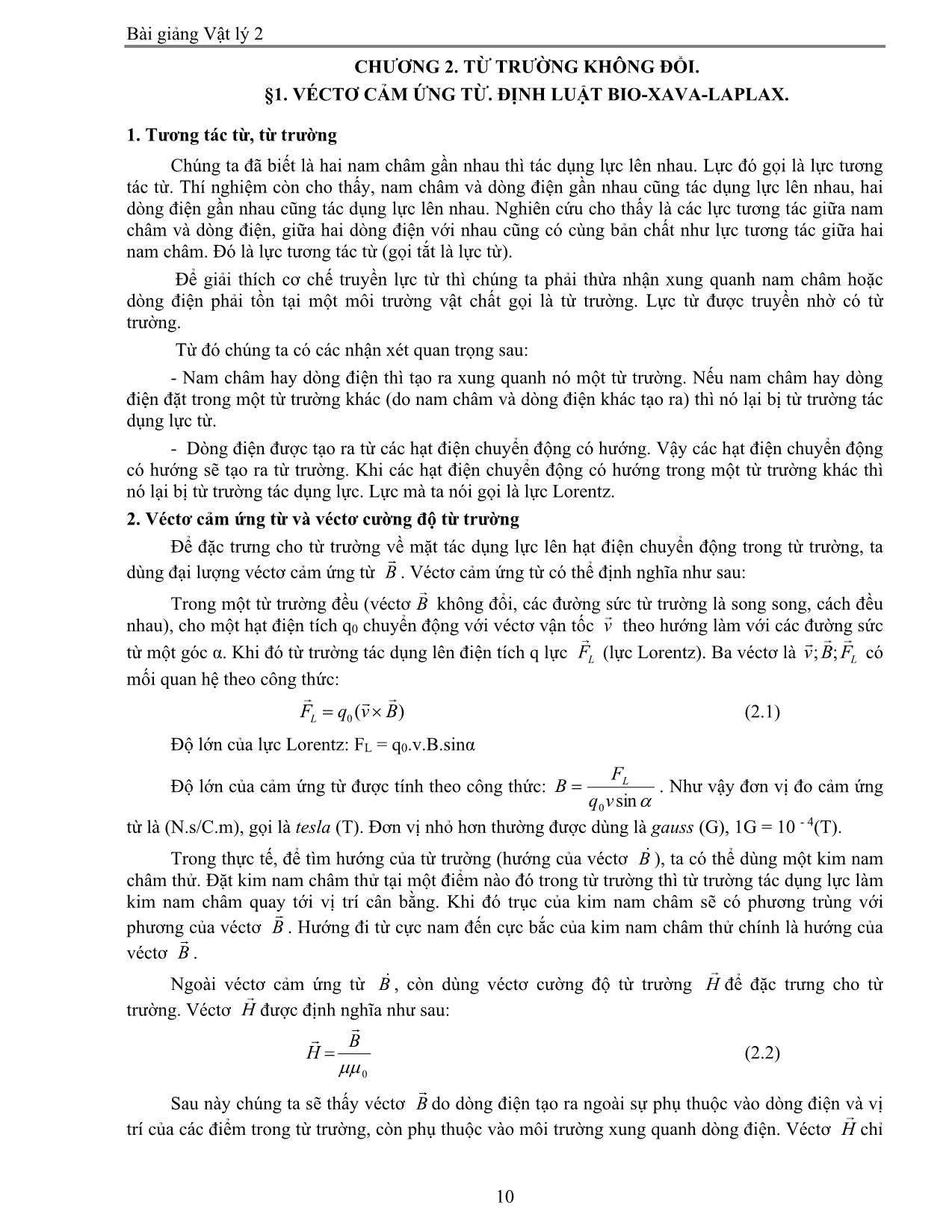 Giáo trình Vật lý 2 trang 10