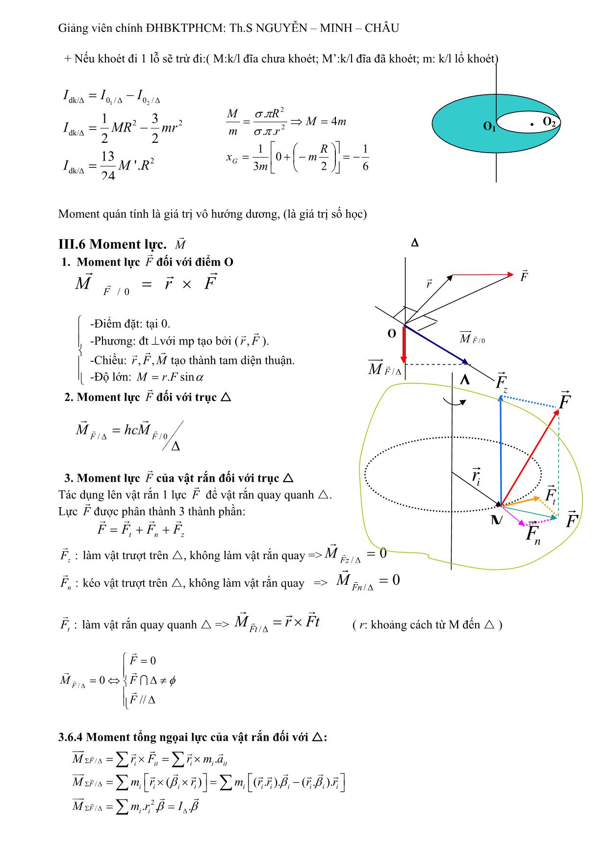 Giáo trình Vật lý đại cương - Chương 3: Động lực học hệ chất điểm. Vật rắn trang 6