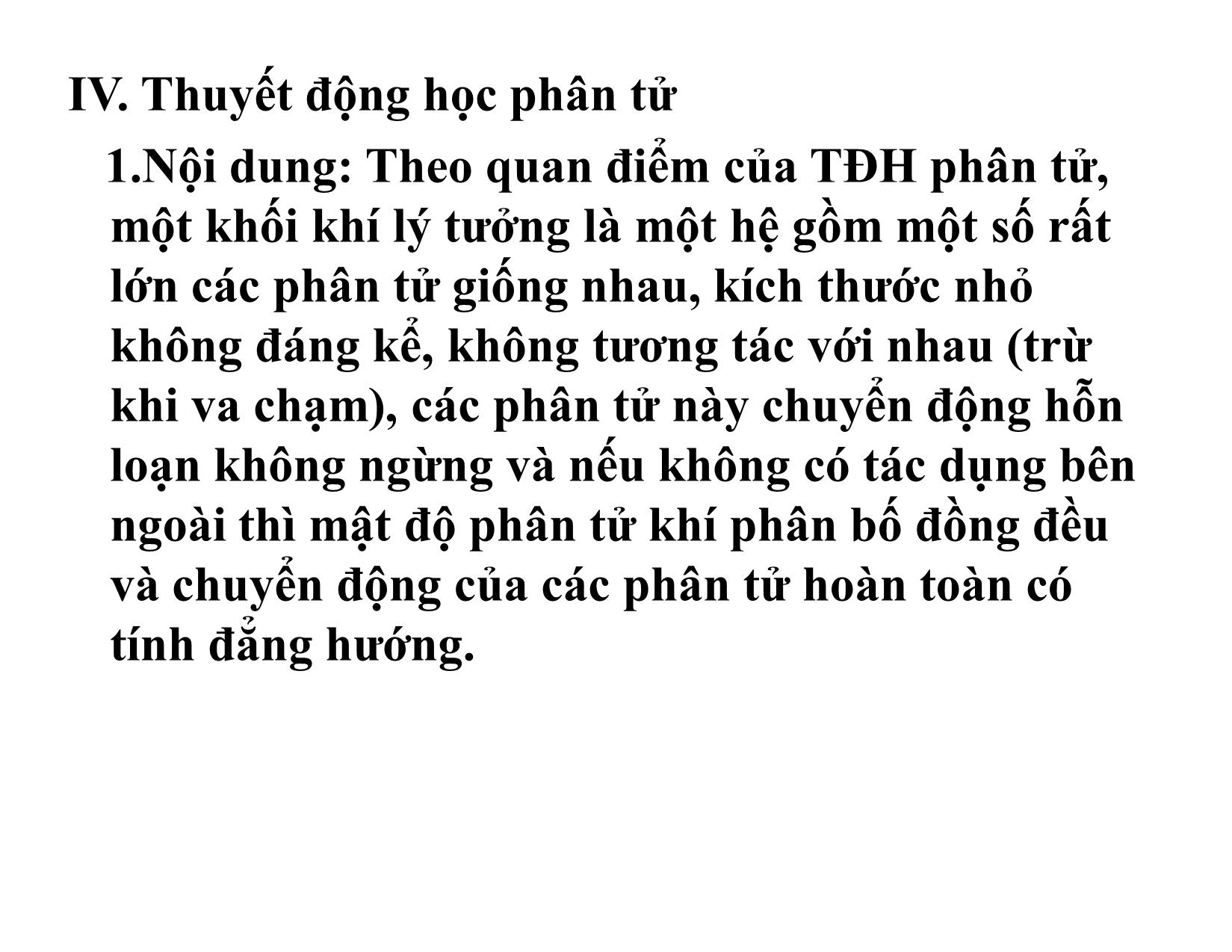 Bài giảng Vật lý đại cương 1 - Chương 4: Các định luật thực nghiệm về chất khí trang 9