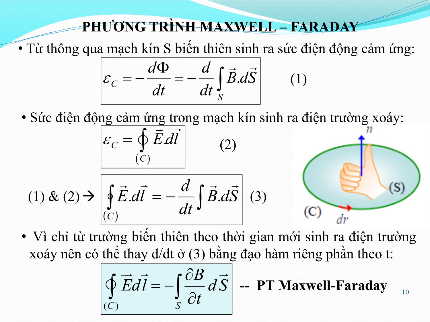 Bài giảng Vật lý đại cương 2 - Chương 1: Trường điện từ - Phạm Thị Hải Miền trang 10