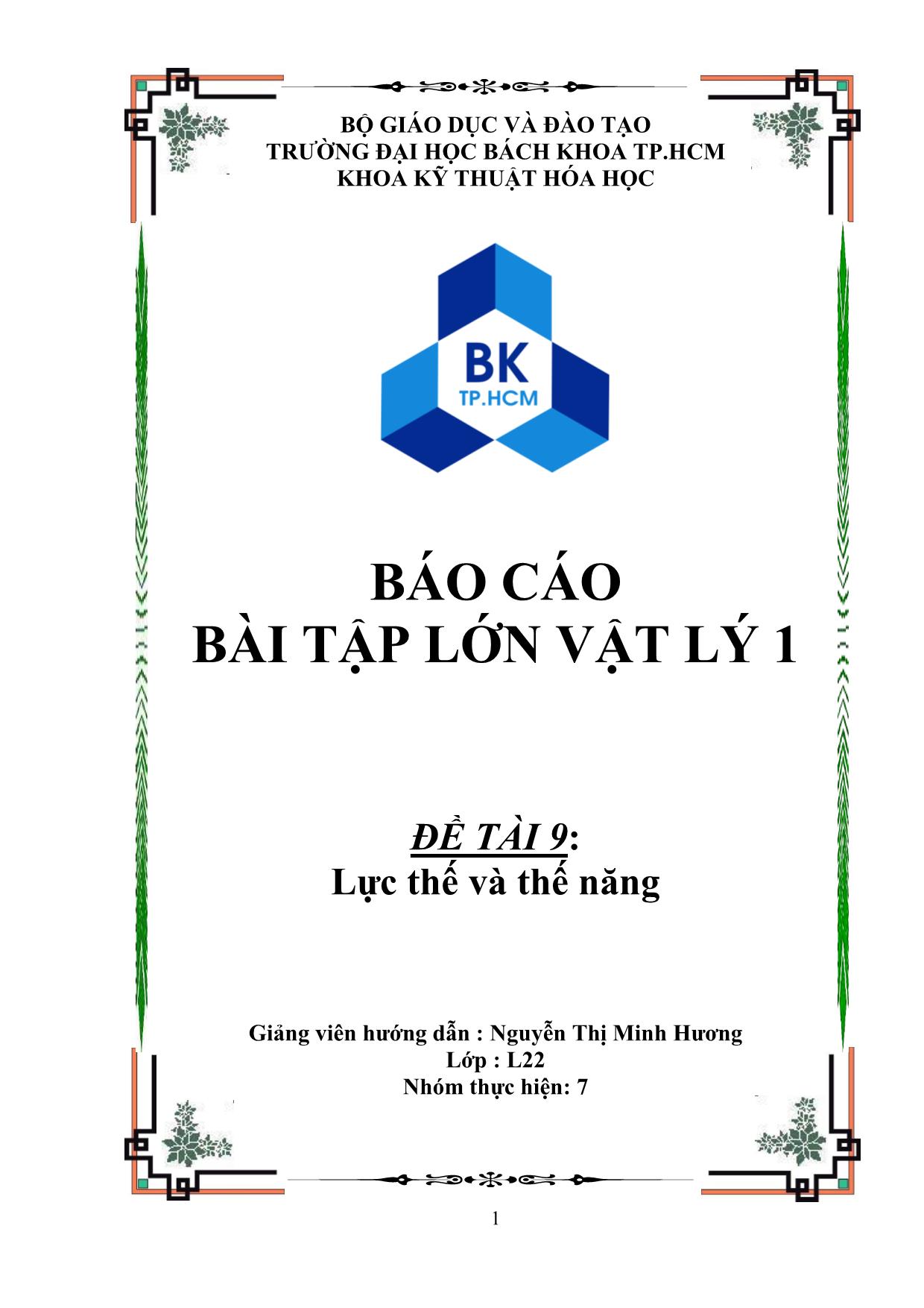 Báo cáo Lực thế và thế năng trang 1