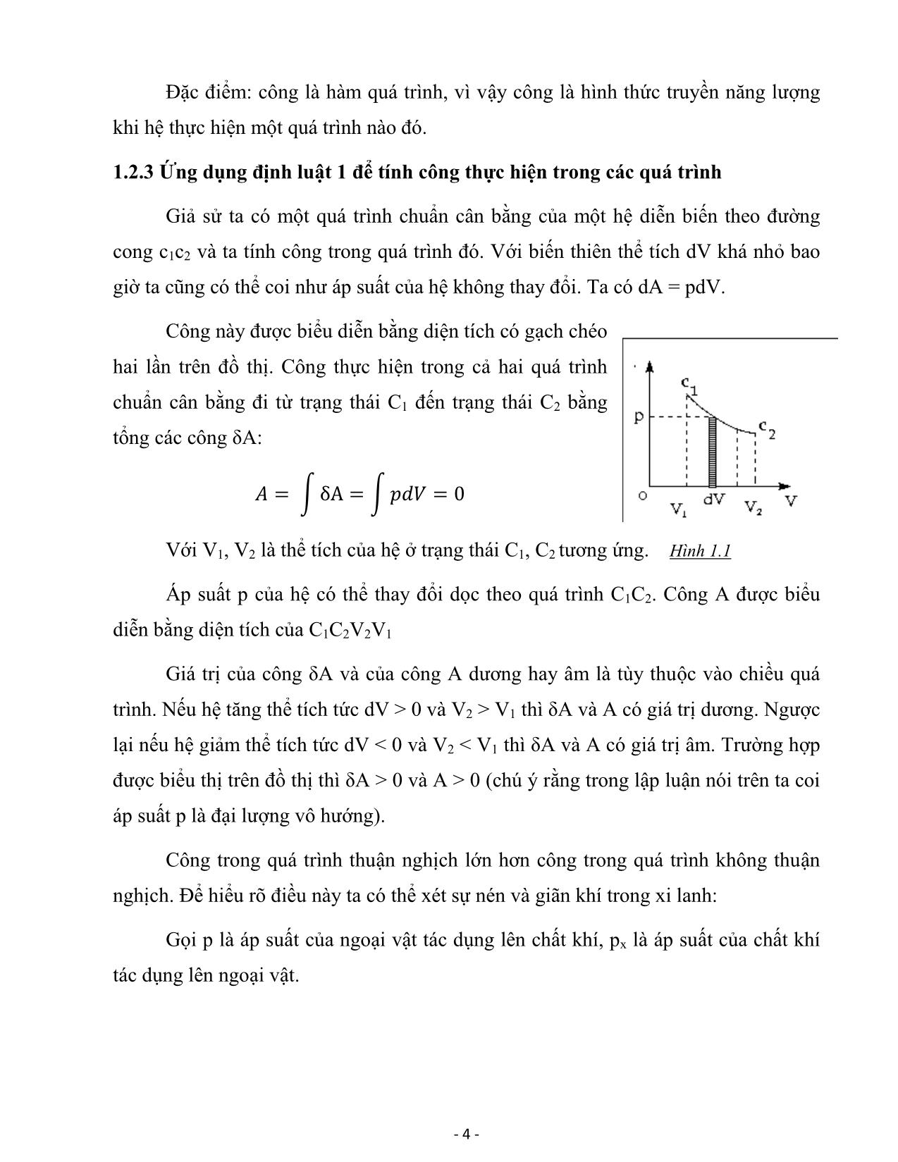 Báo cáo Xác định công của hệ trong các quá trình cân bằng từ giản đồ (p,V) trang 10