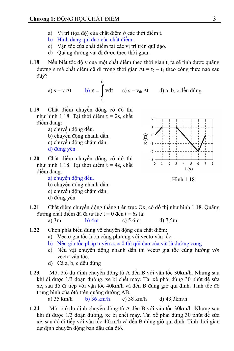 Câu hỏi trắc nghiệm Vật lý đại cương - Chương 1+2+3 trang 4