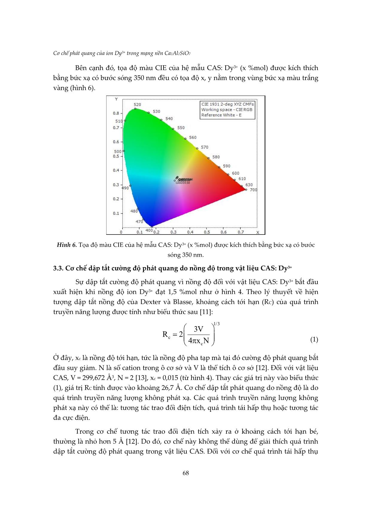 Cơ chế phát quang của ion Dy³+ trong mạng nền Ca₂Al₂SiO⁷ trang 6