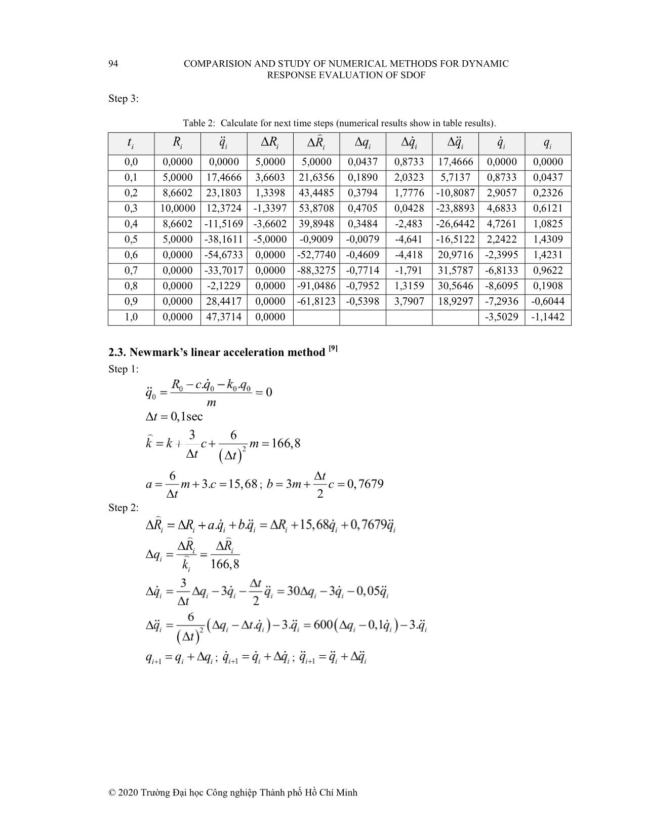 Comparision and study of numerical methods for dynamic response evaluation of sdof trang 7