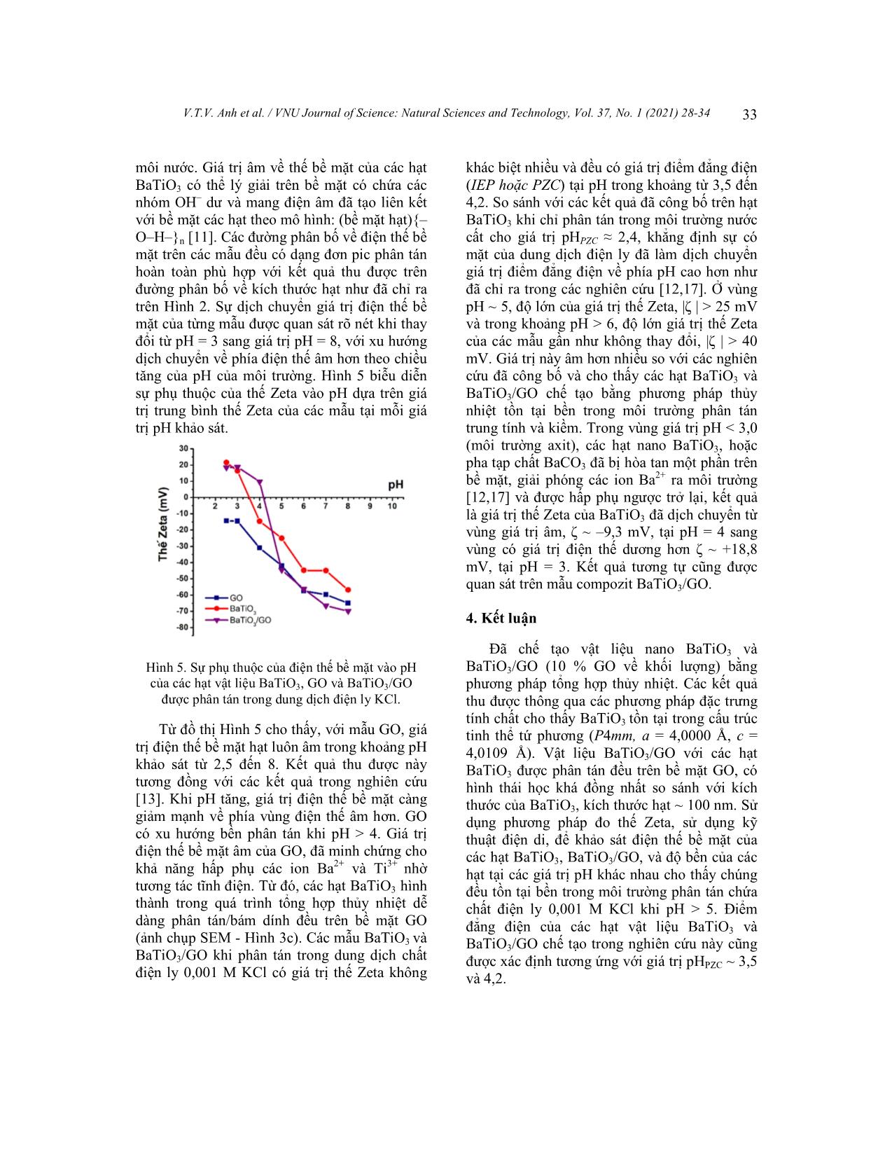 Đặc trưng thế bề mặt và điểm đẳng điện của vật liệu nano BaTiO₃ /graphen oxit bằng phương pháp điện di trang 6