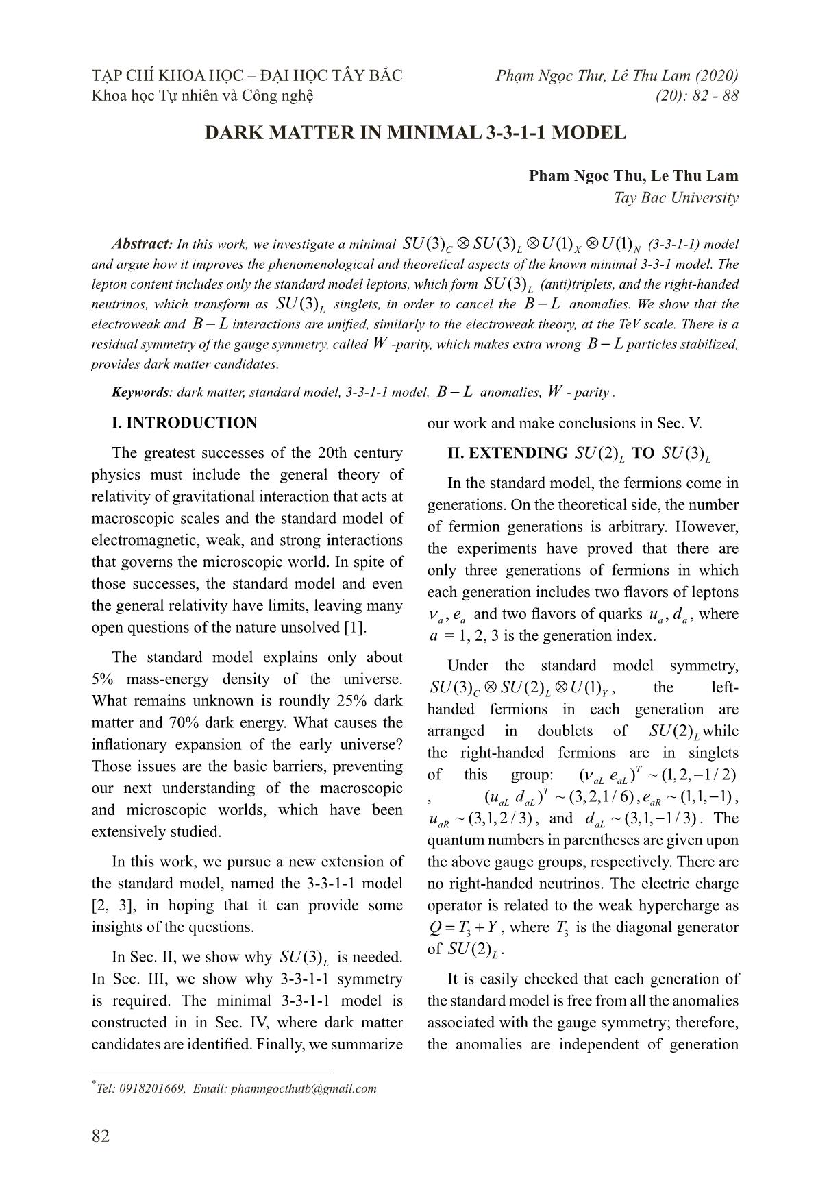 Ark matter in minimal 3-3-1-1 model trang 1