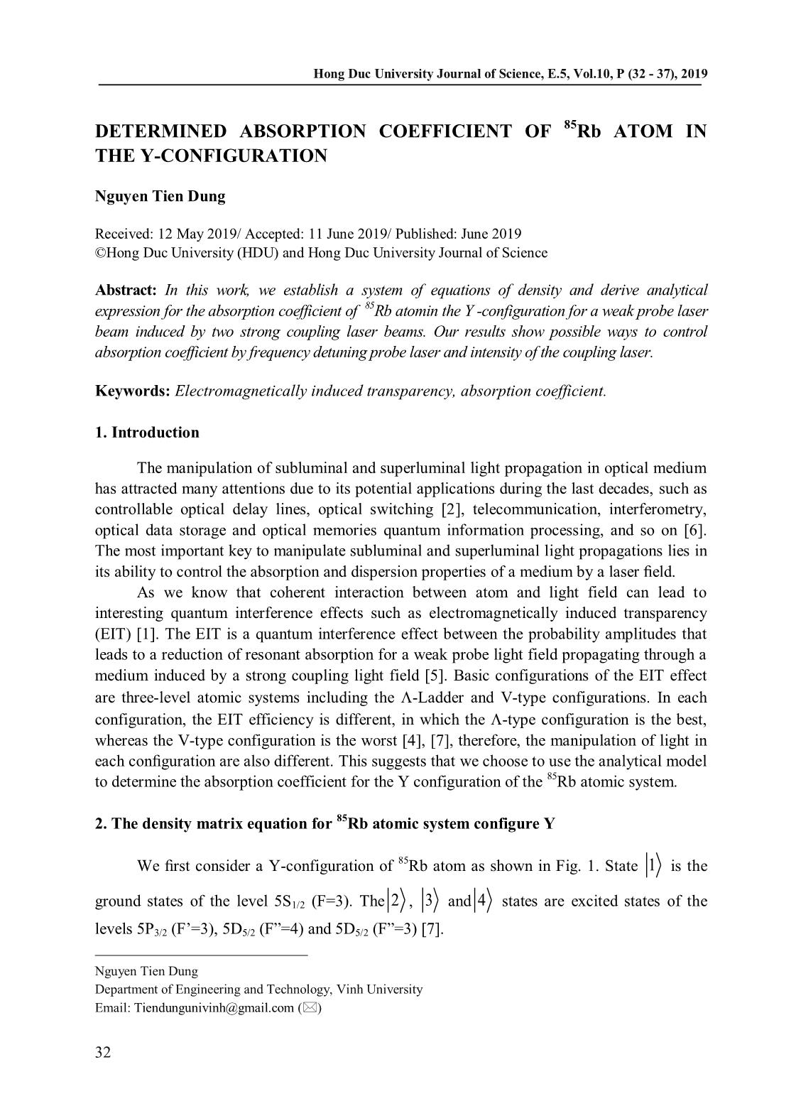 Determined absorption coefficient of 85Rb atom in the y-configuration trang 1