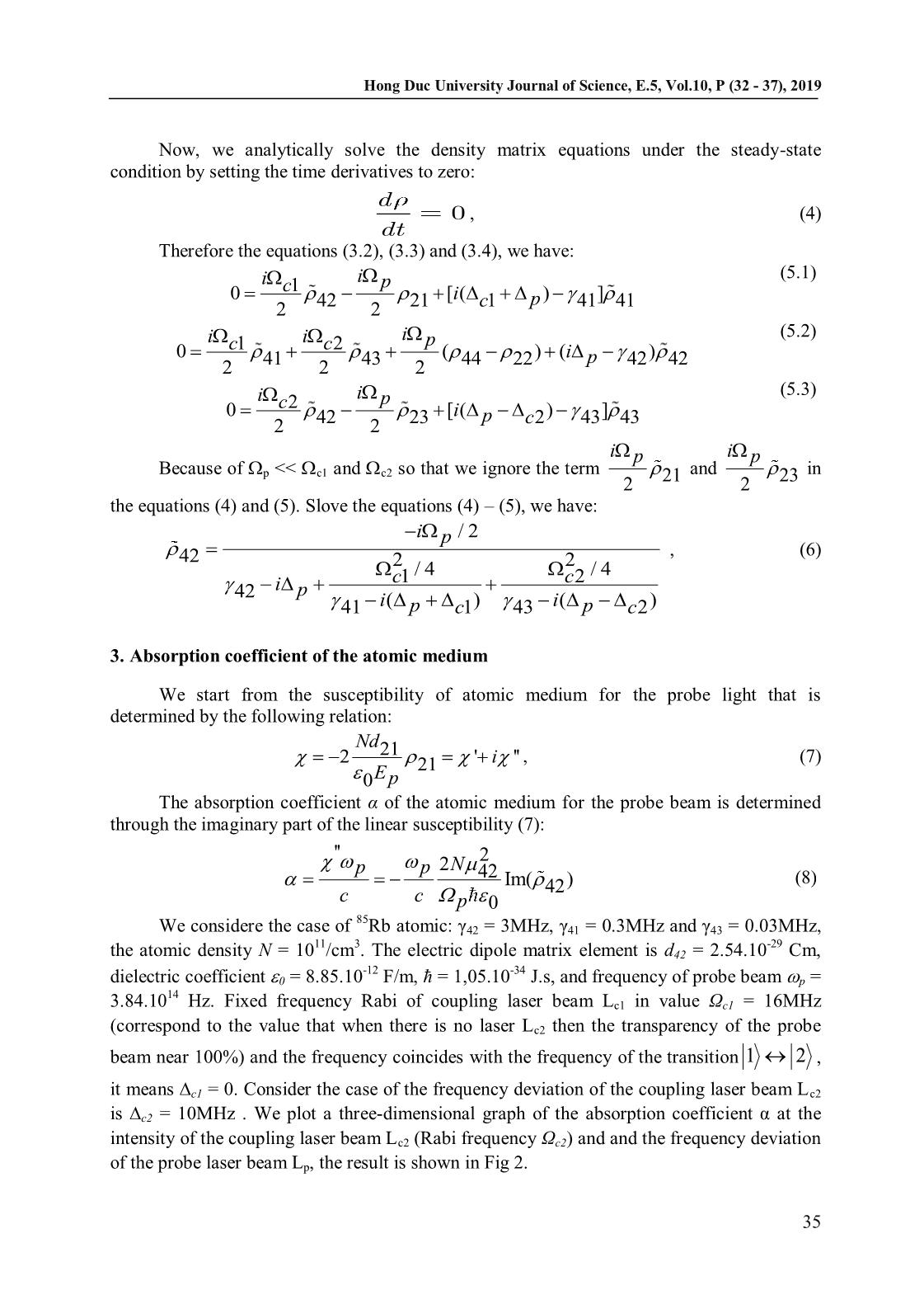Determined absorption coefficient of 85Rb atom in the y-configuration trang 4