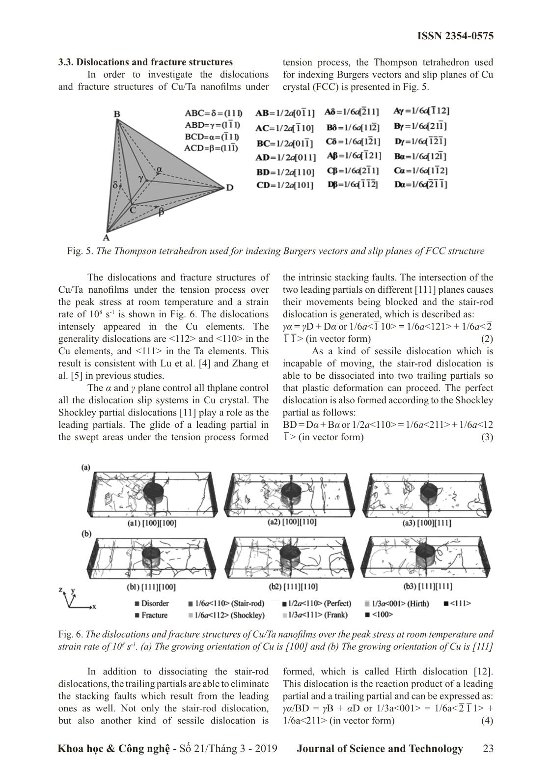 Effects of atomics growing orientation to mechanical properties of Cu/Ta bilayer using molecular dynamics simulation trang 4