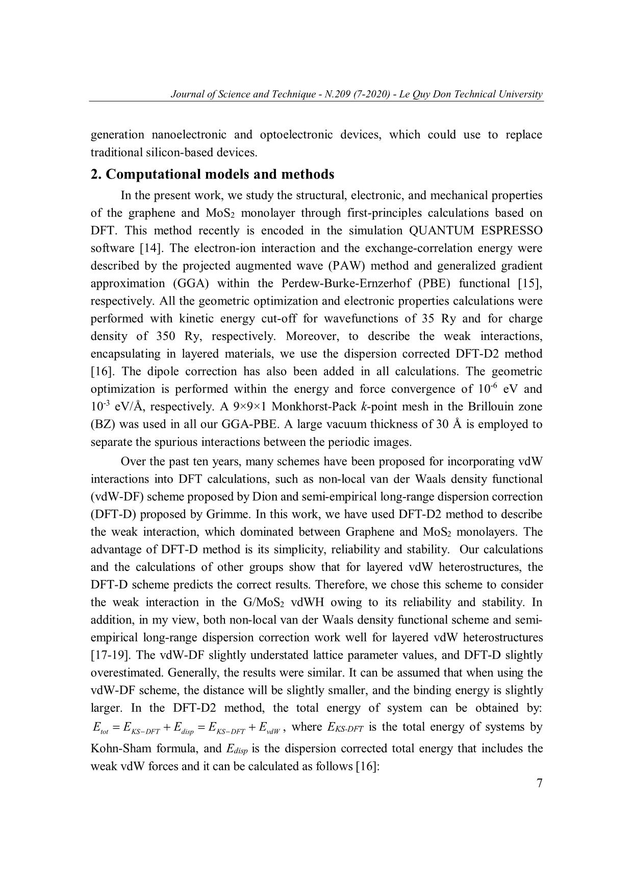 Electronic, optical and mechanical properties of graphene/MoS₂ nanocomposite trang 3