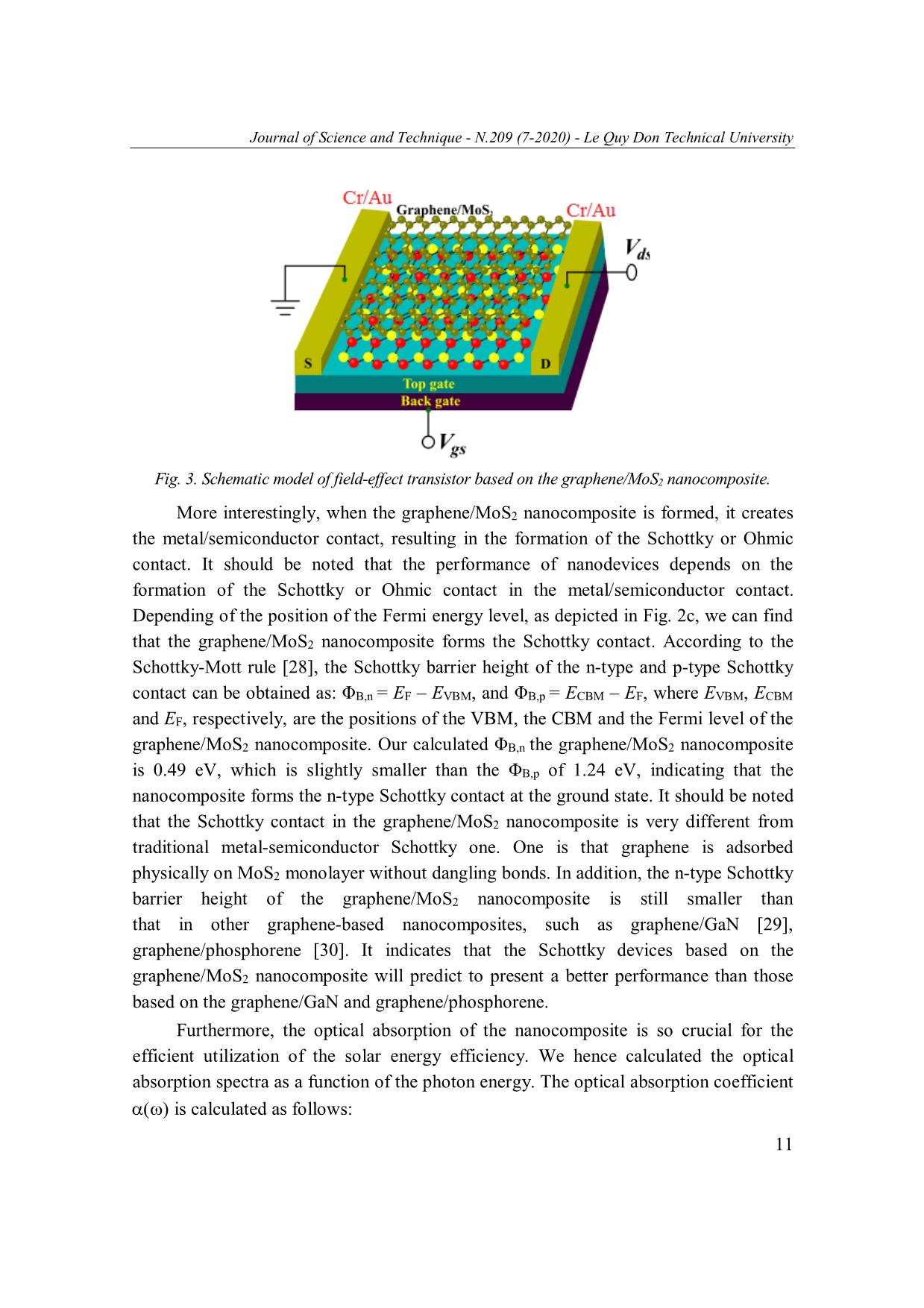 Electronic, optical and mechanical properties of graphene/MoS₂ nanocomposite trang 7