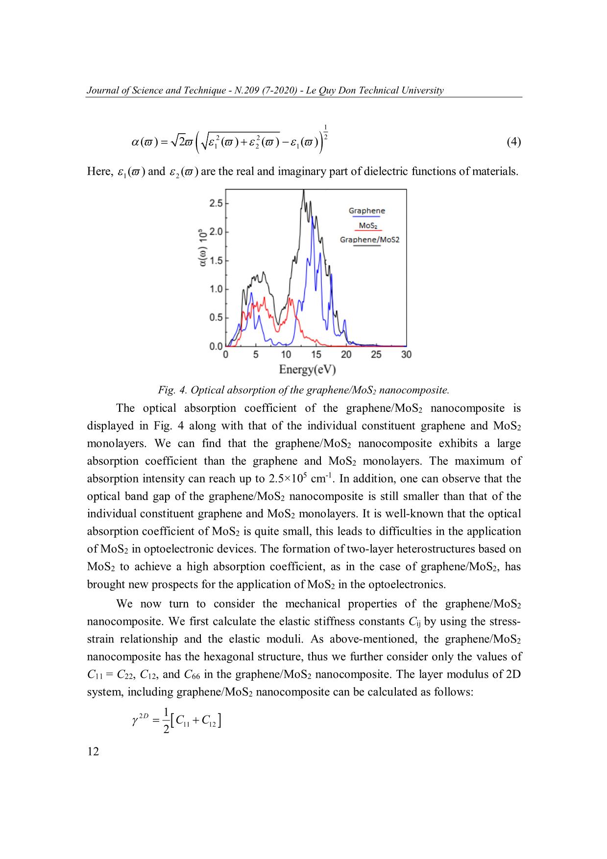 Electronic, optical and mechanical properties of graphene/MoS₂ nanocomposite trang 8