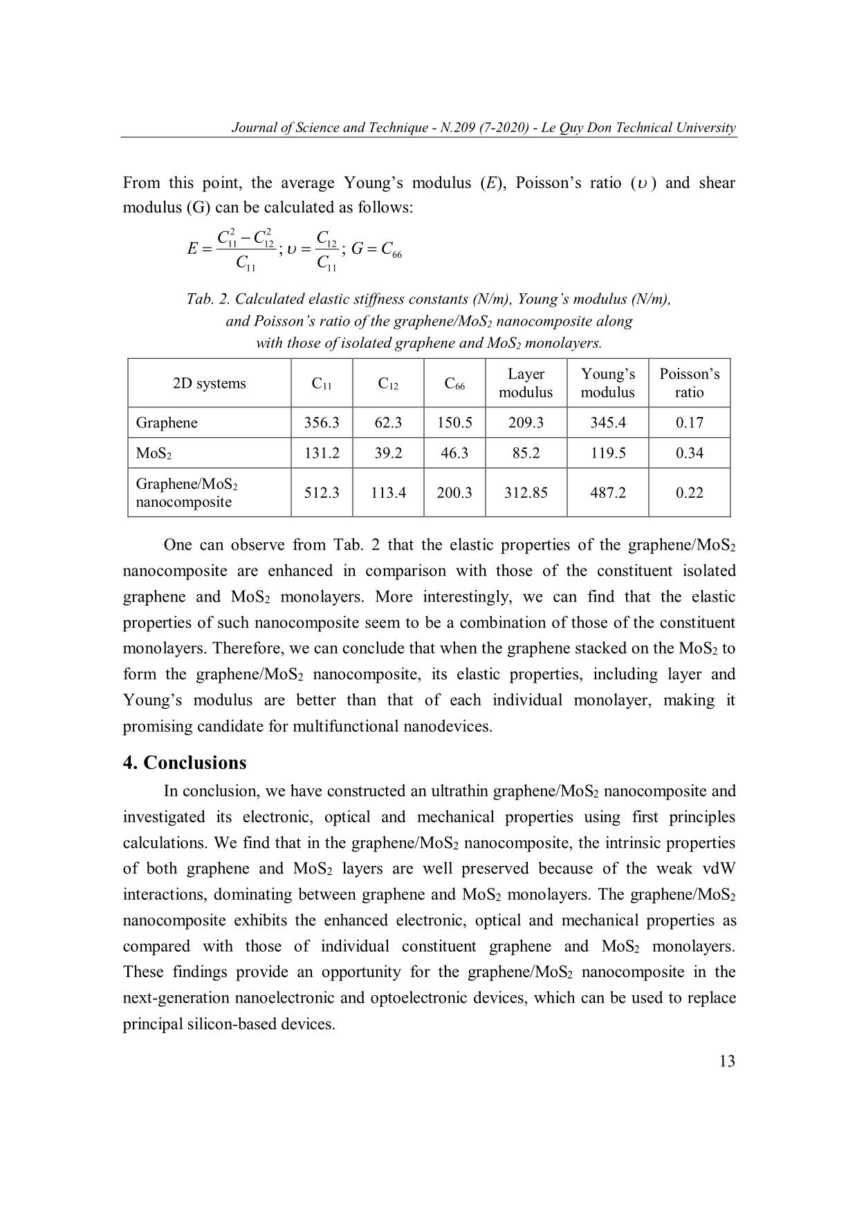 Electronic, optical and mechanical properties of graphene/MoS₂ nanocomposite trang 9