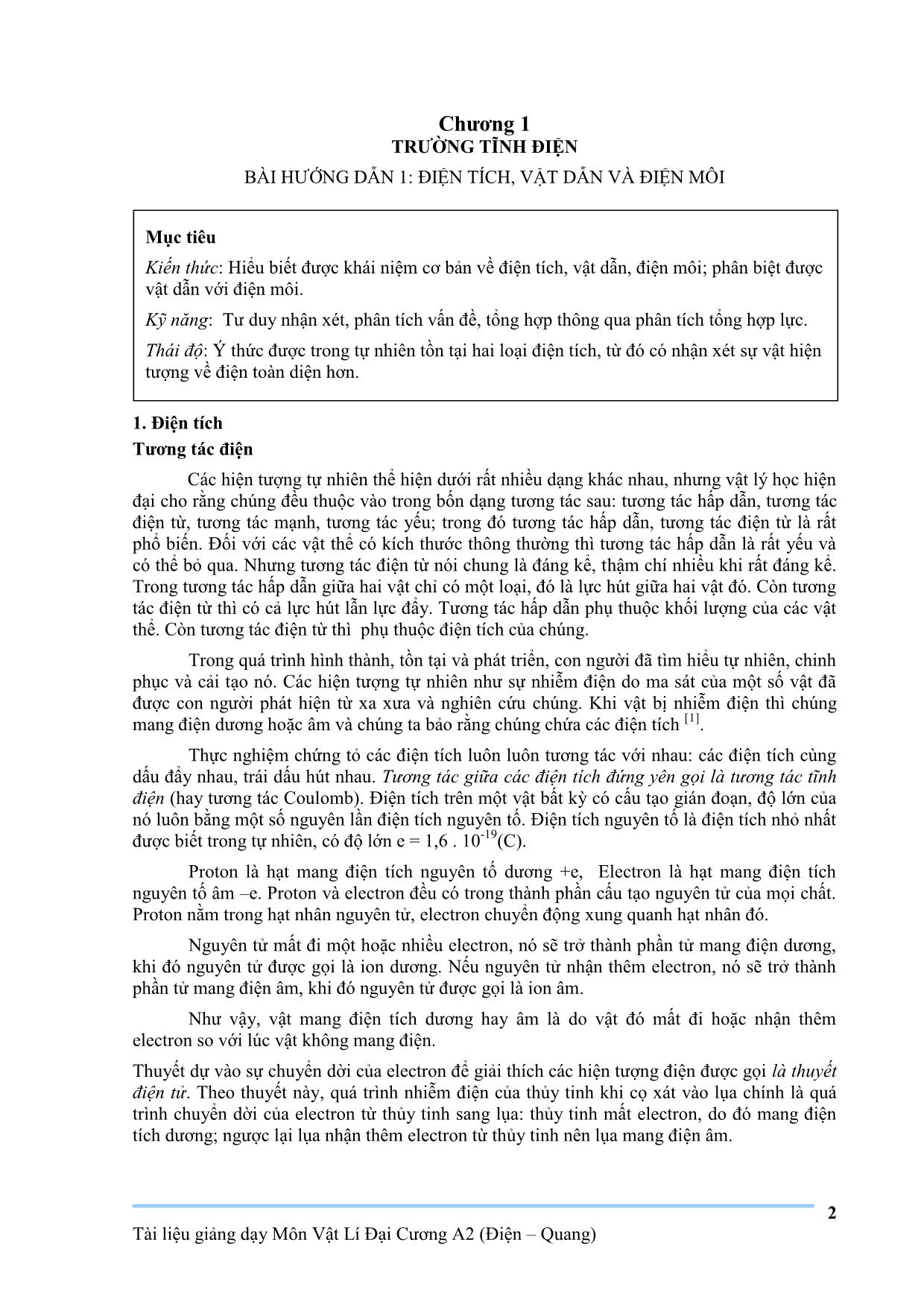 Giáo trình Vật lý đại cương A2 trang 2