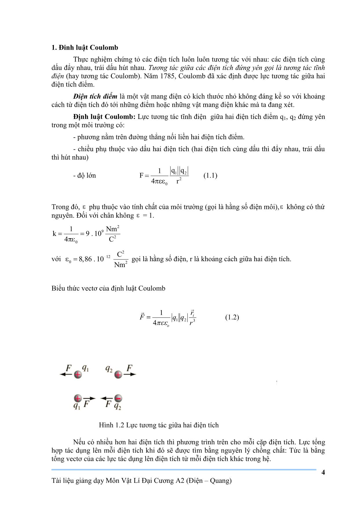 Giáo trình Vật lý đại cương A2 trang 4