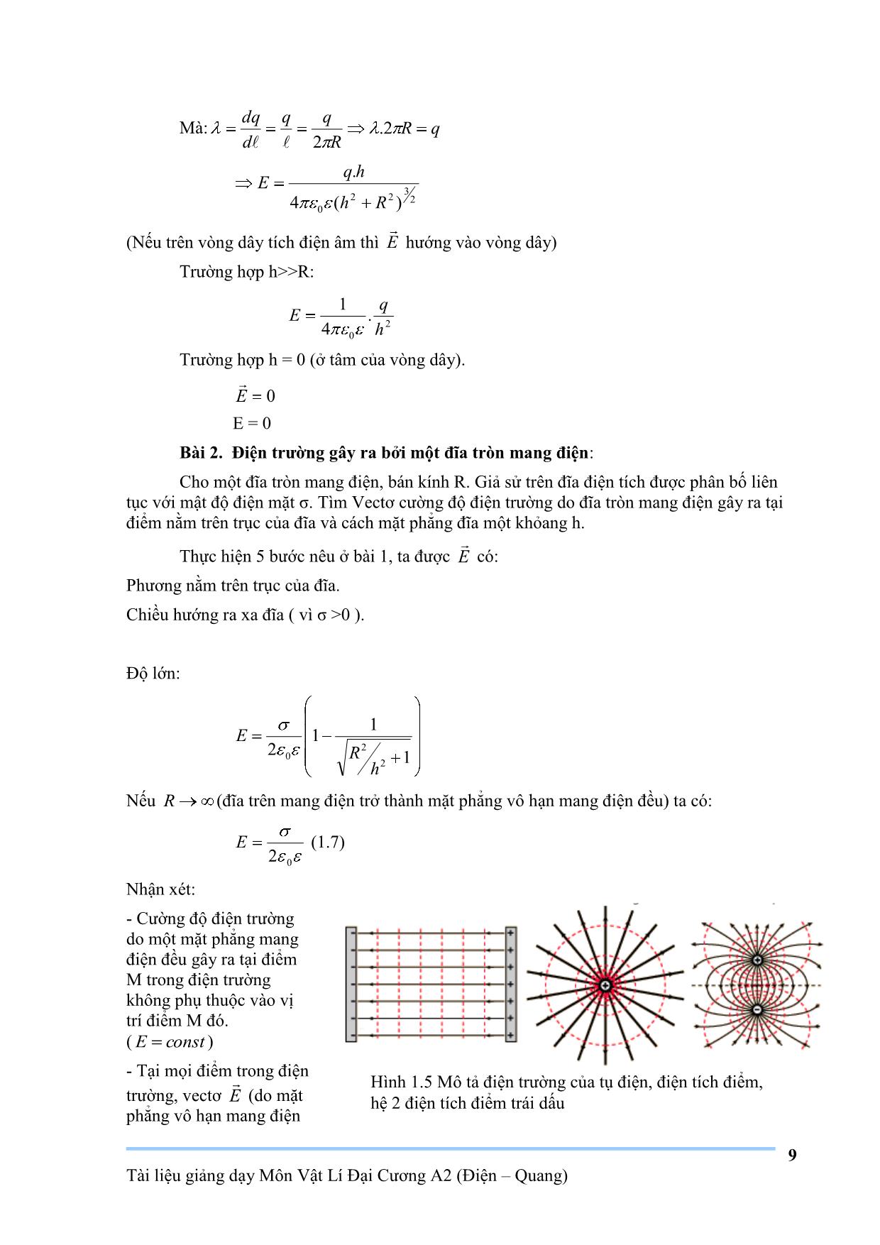 Giáo trình Vật lý đại cương A2 trang 9
