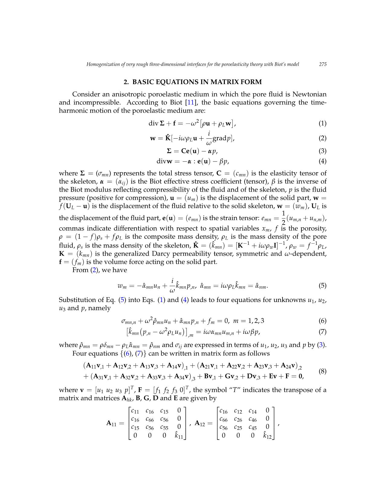 Homogenization of very rough three - dimensional interfaces for the poroelasticity theory with biot’s model trang 3