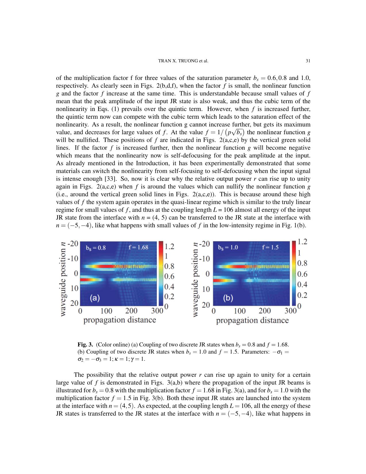 Interaction between two jackiw - rebbi states in interfaced binary waveguide arrays with cubic - quintic nonlinearity trang 9
