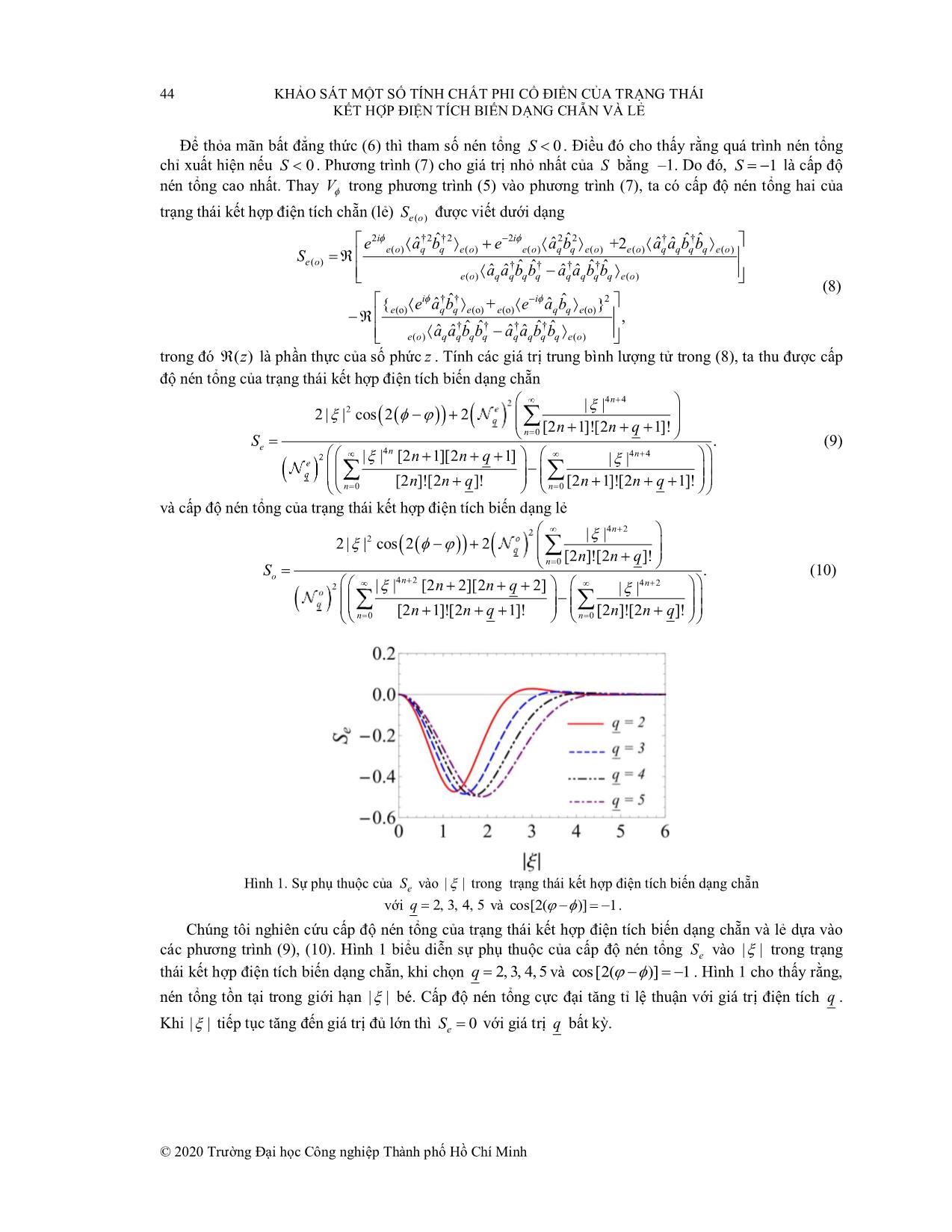 Khảo sát một số tính chất phi cổ điển của trạng thái kết hợp điện tích biến dạng chẵn và lẻ trang 3